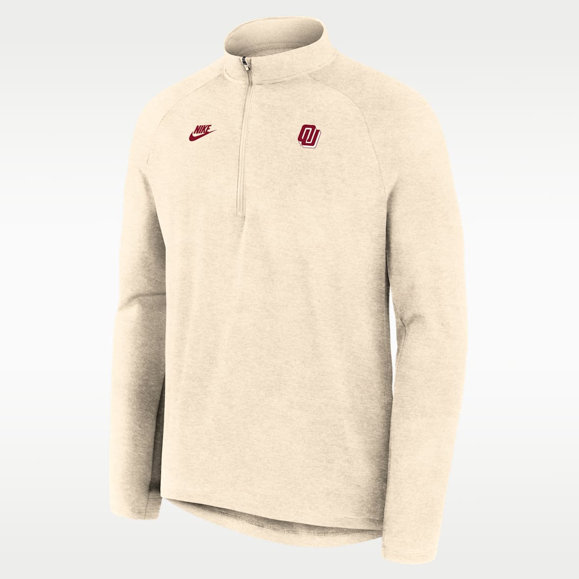 Oklahoma Legacy Stride Playera de manga larga universitaria Nike Dri-FIT de medio cierre para hombre