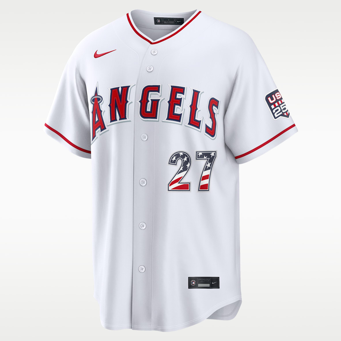 Mike Trout Los Angeles Angels USA 250 Men's Nike MLB Stadium Jersey