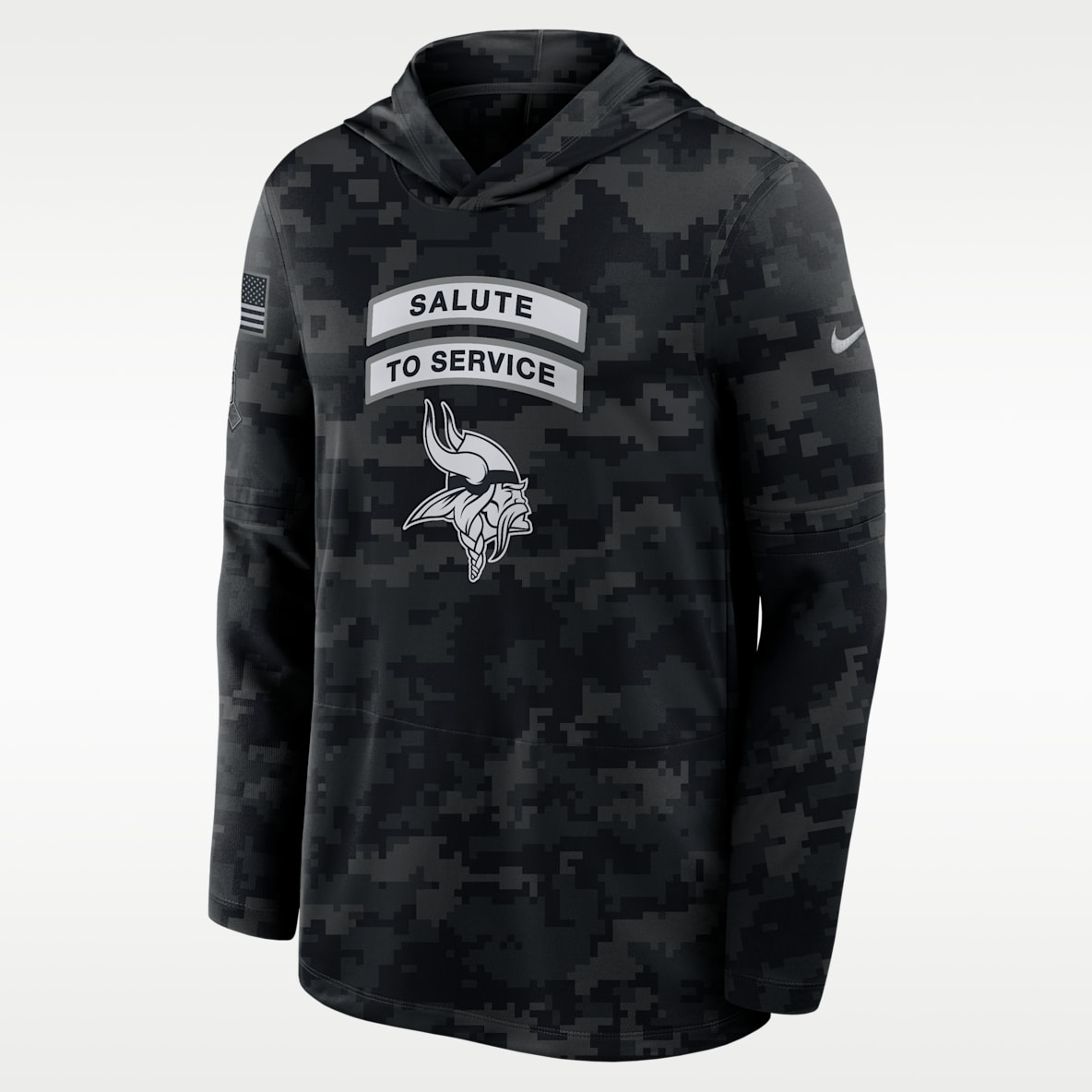Minnesota Vikings Salute to Service Sideline Men's Nike Dri-FIT NFL Long-Sleeve Hooded Top
