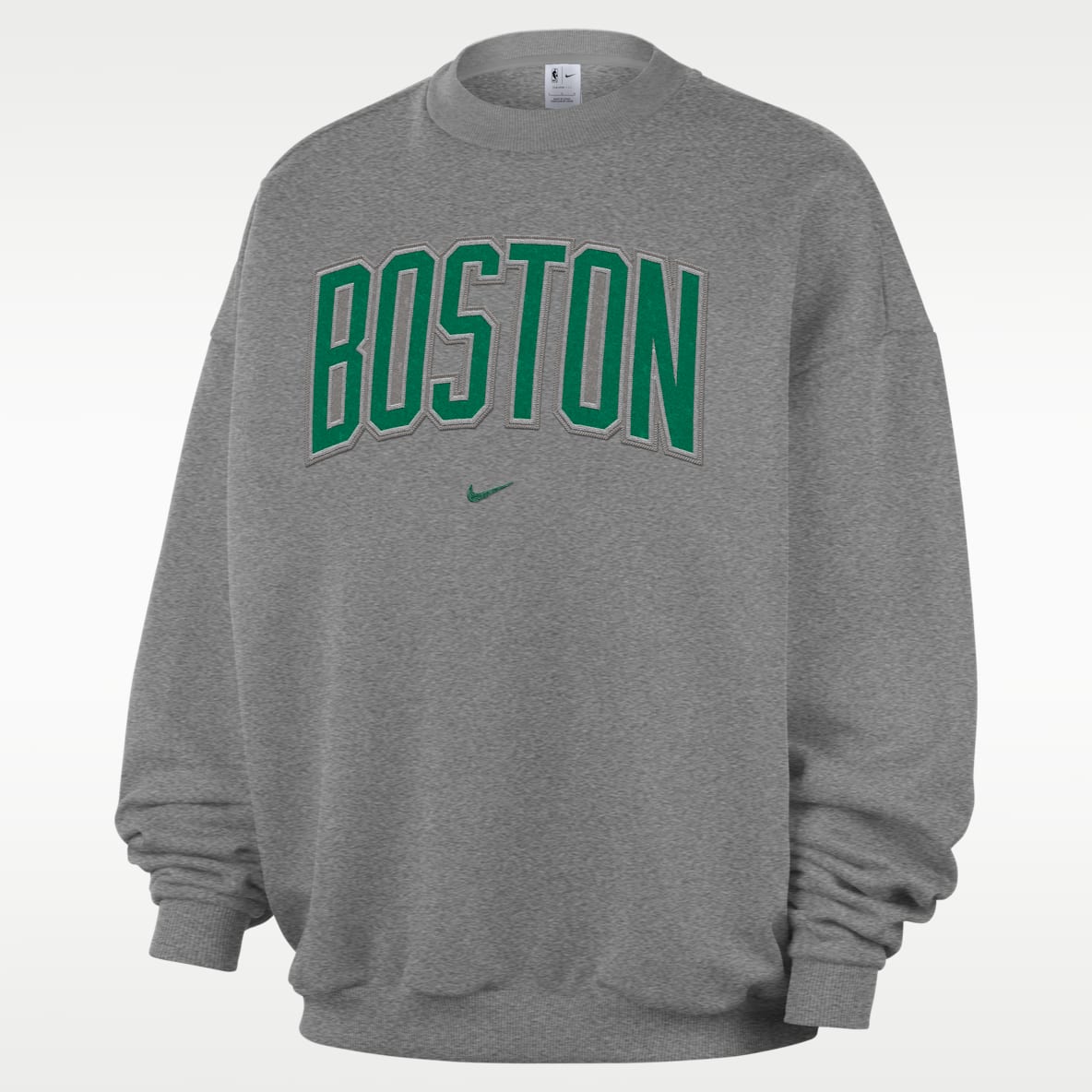 Boston Celtics Standard Issue Sudadera de cuello redondo de tejido Fleece para hombre