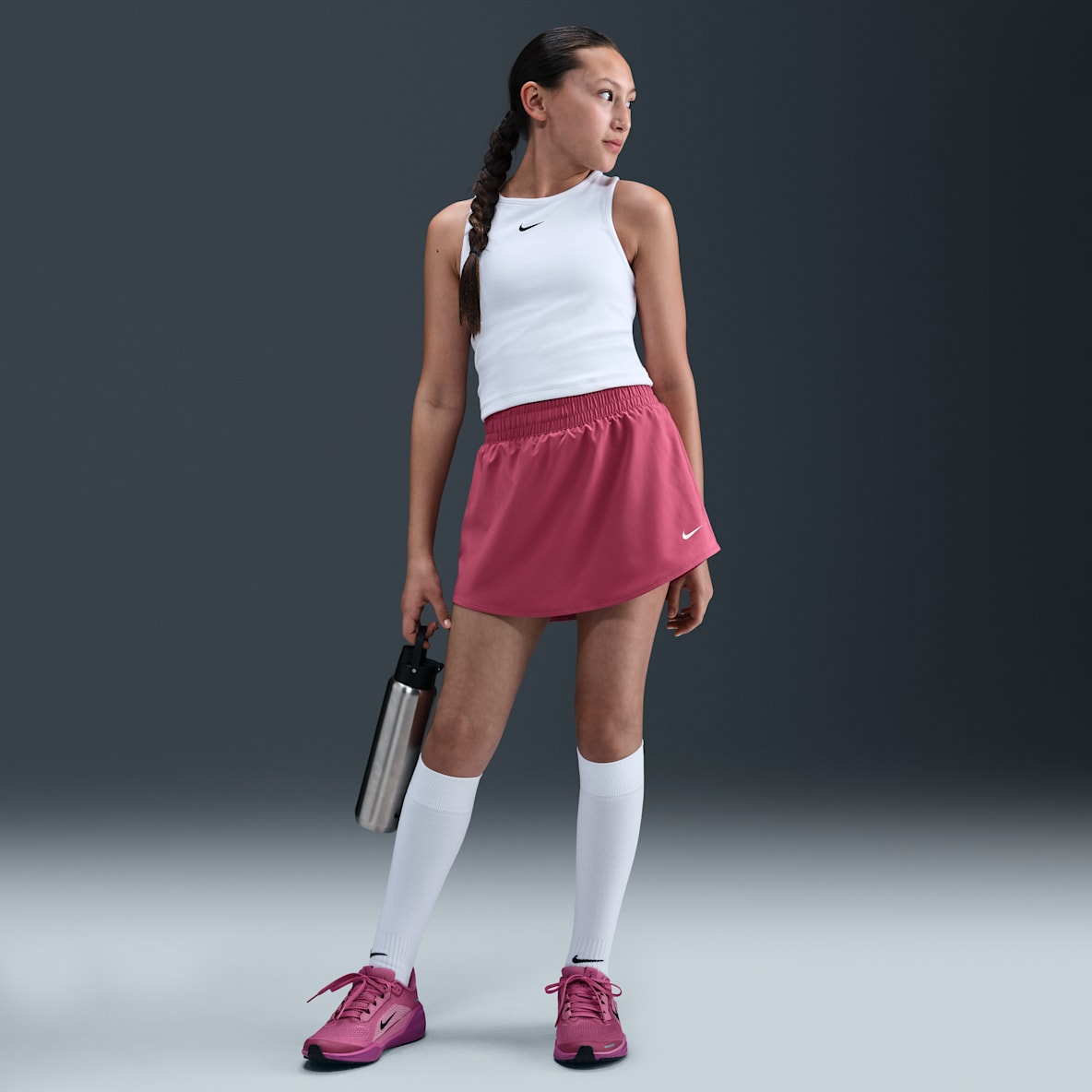 Nike One Skort Dri-FIT de tiro alto para niñas talla grande