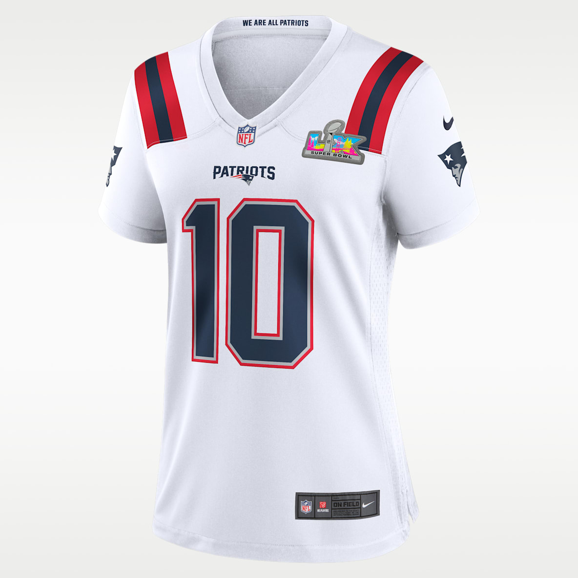 Drake Maye New England Patriots Super Bowl LX Jersey Nike de la NFL Game para mujer