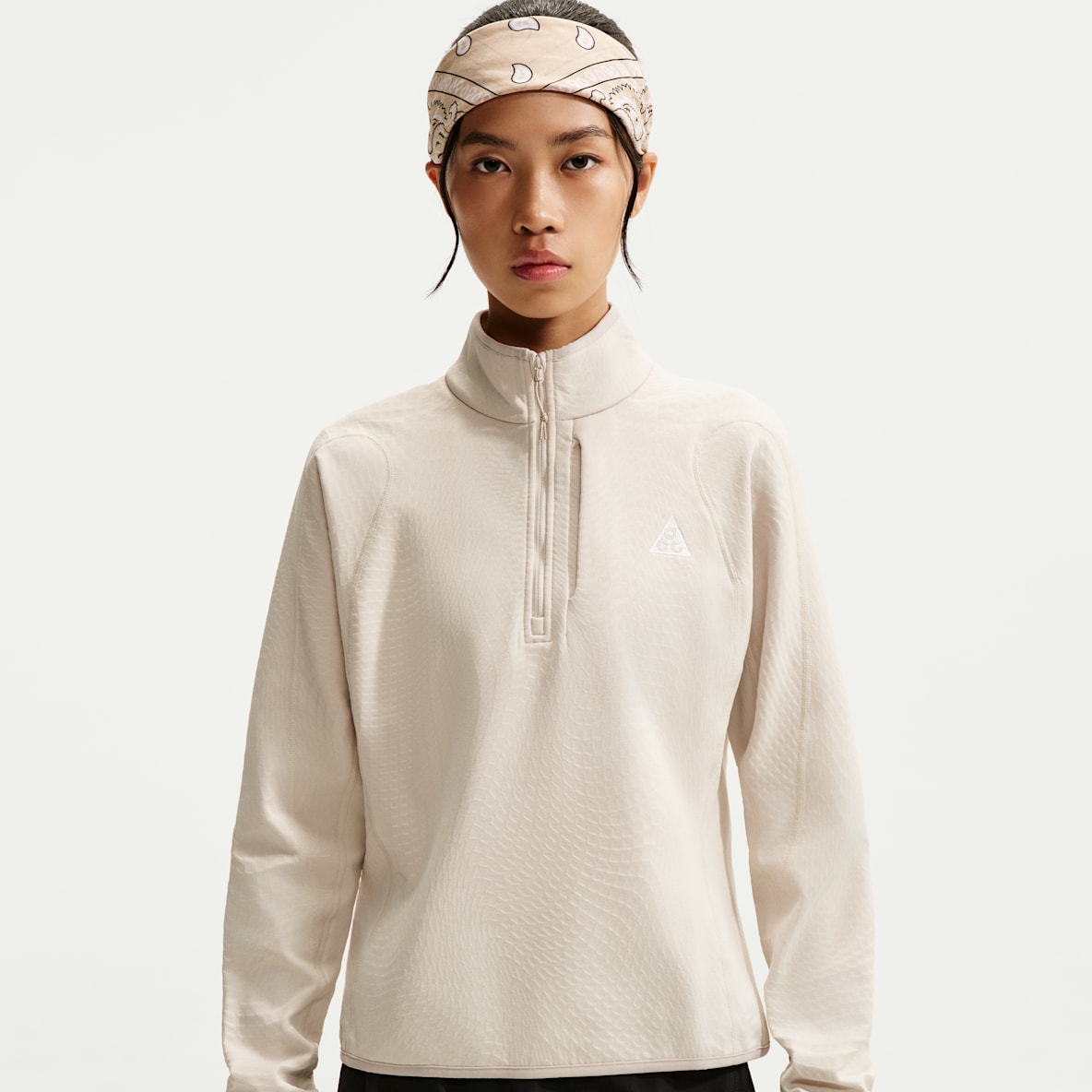 ACG '울프 그리드' 여성 써마 핏 하프집 하이킹 탑