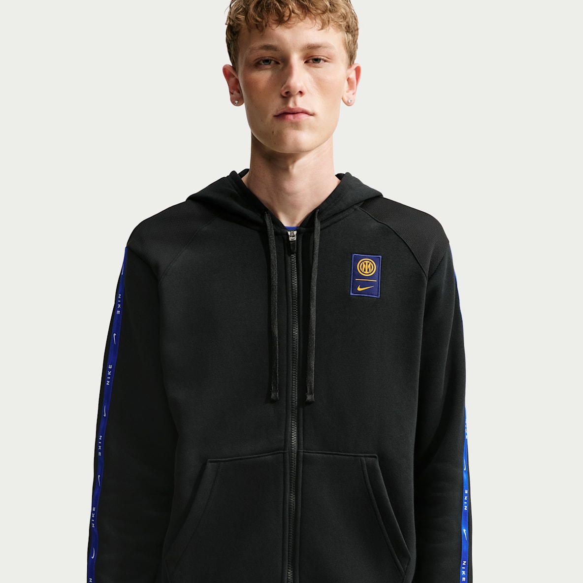 Inter de Milà City Side Dessuadora de futbol amb caputxa i cremallera completa de teixit Fleece Nike - Home