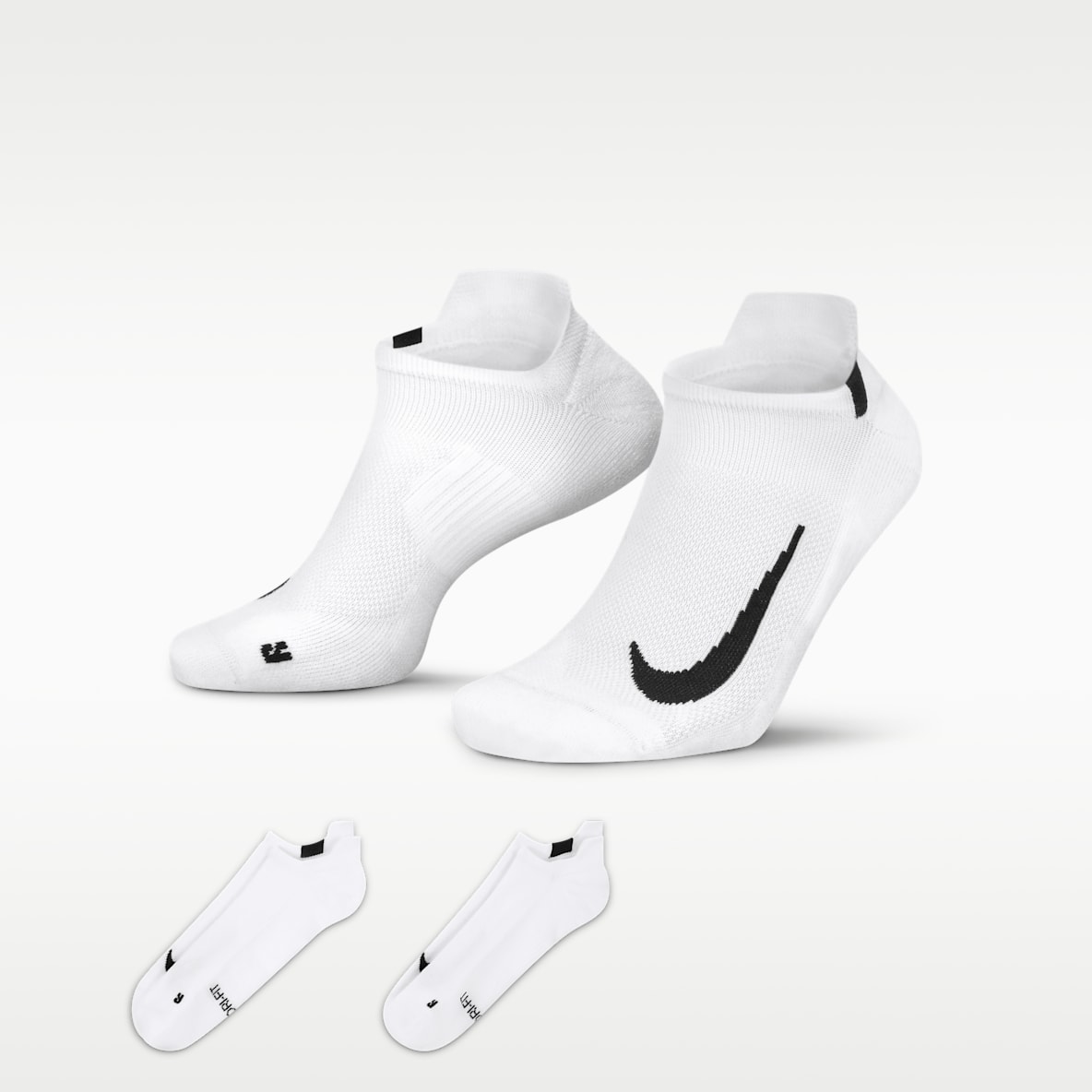 Nike Multiplier Running No-Show Socks (2 Pairs)
