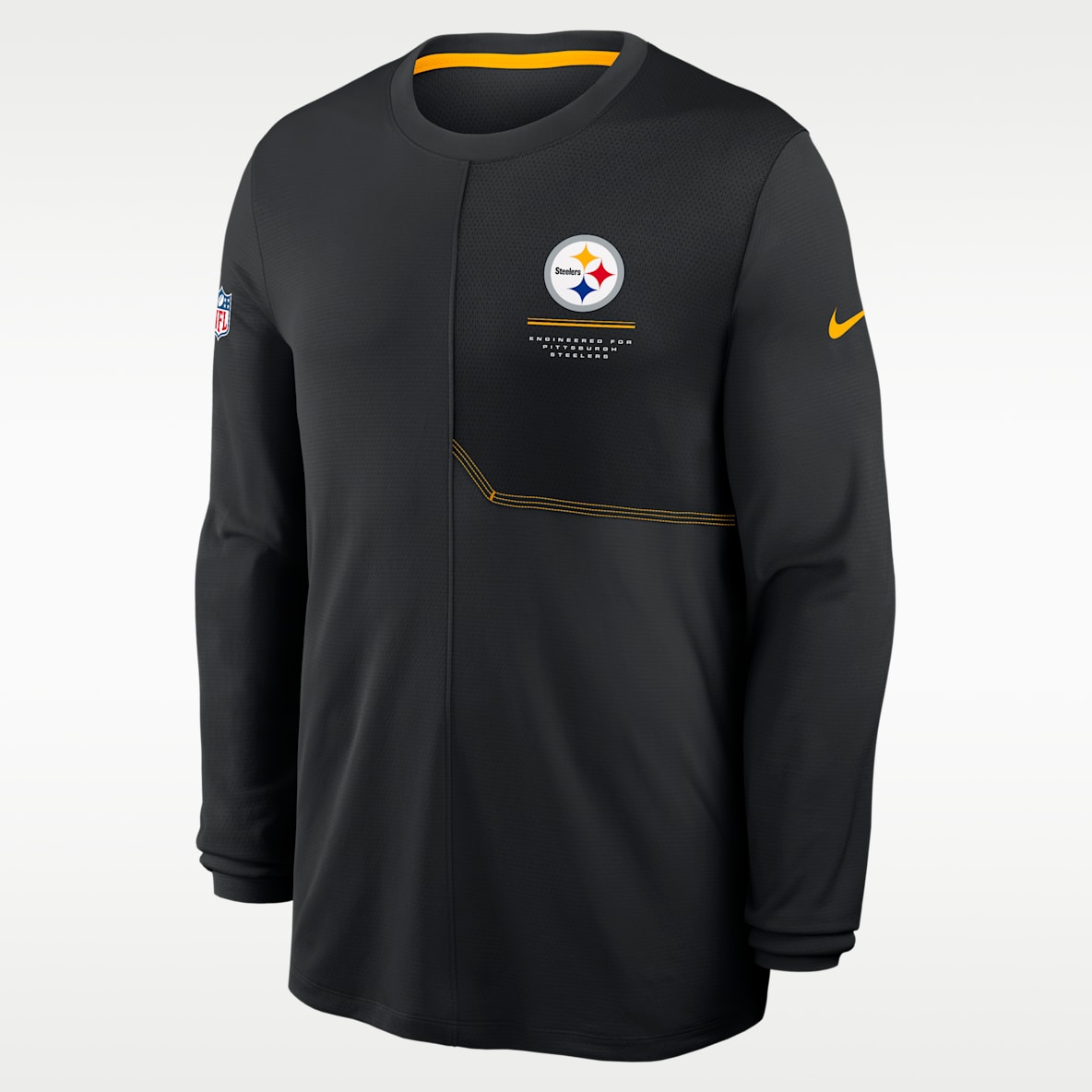 Pittsburgh Steelers Sideline Coach Playera de manga larga Nike Dri-FIT de la NFL para hombre