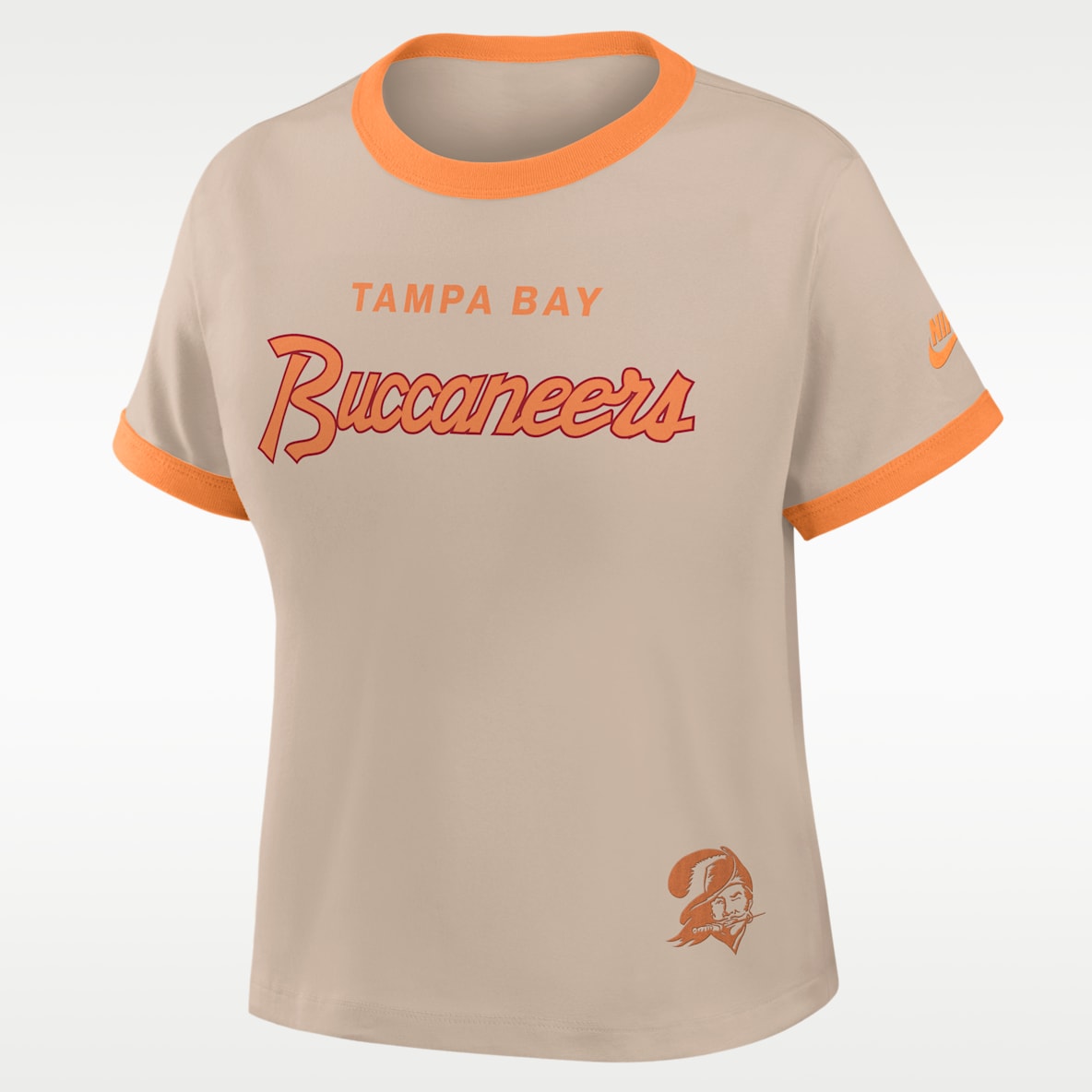 Tampa Bay Buccaneers Rewind Ringer Mod Women's Nike NFL Cropped T-Shirt