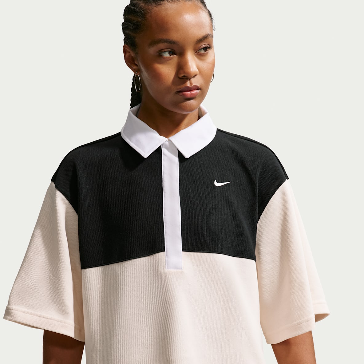 Nike Sportswear Playera tipo polo de manga corta oversized para mujer