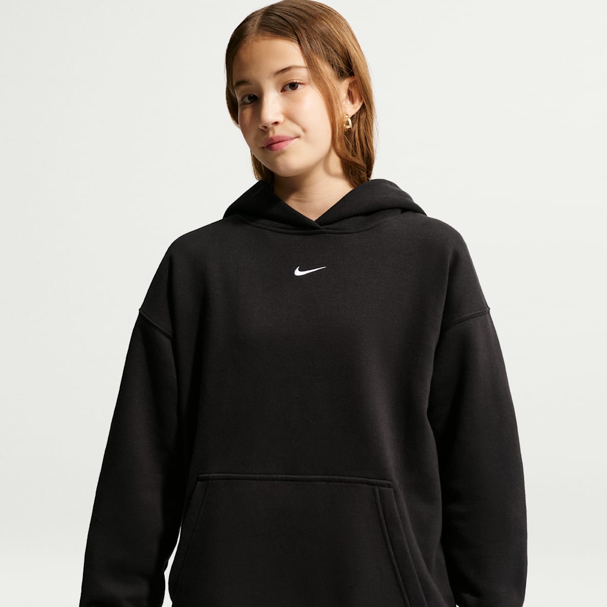 Nike Sportswear Studio Fleece Girls' Oversized Pullover Hoodie