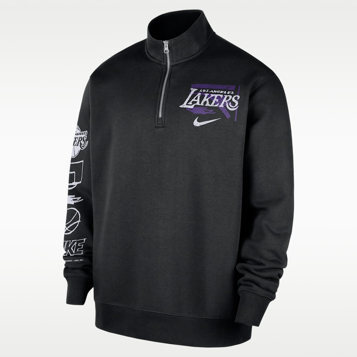 Los Angeles Lakers Courtside Maglia con zip a metà lunghezza Nike NBA Club – Uomo