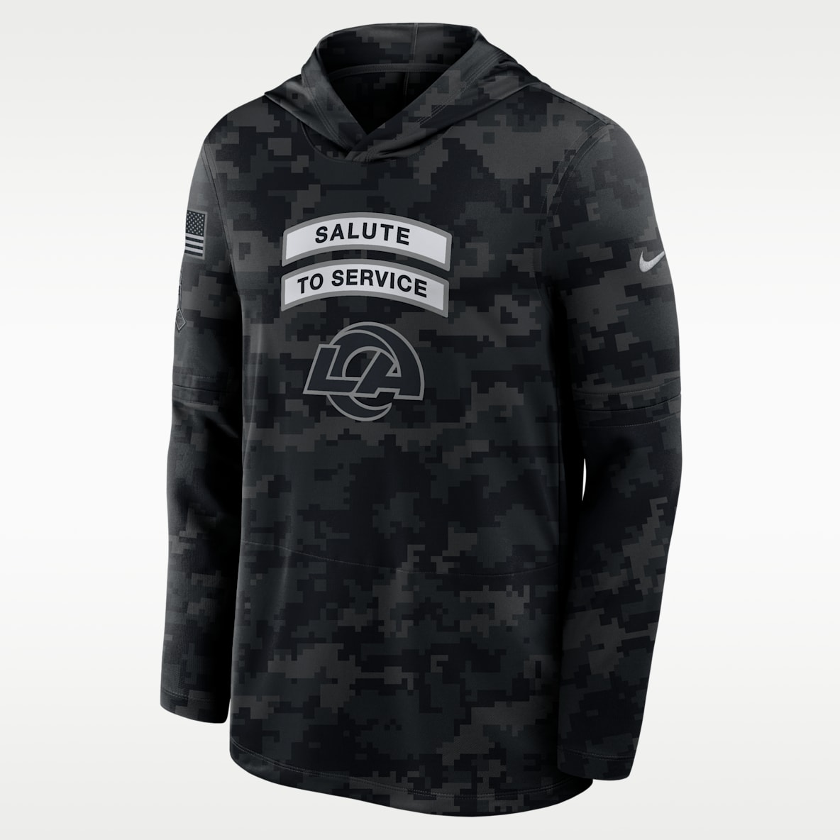 Los Angeles Rams Salute to Service Sideline Men's Nike Dri-FIT NFL Long-Sleeve Hooded Top