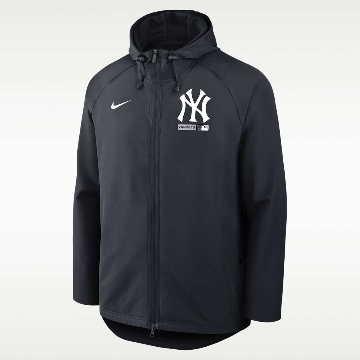New York Yankees Authentic Collection Chamarra con gorro y cierre completo Nike Therma-FIT de la MLB para hombre
