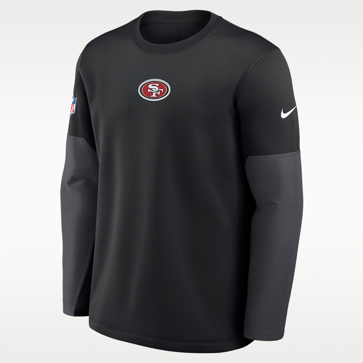 San Francisco 49ers Scripted To Win Sideline Coach Men's Nike Therma-FIT NFL Long-Sleeve T-Shirt
