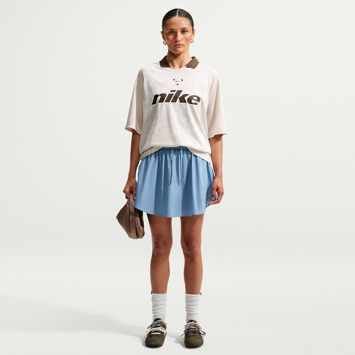Nike Sportswear Women's Mid-Rise Scalloped-Trim Poplin Skirt