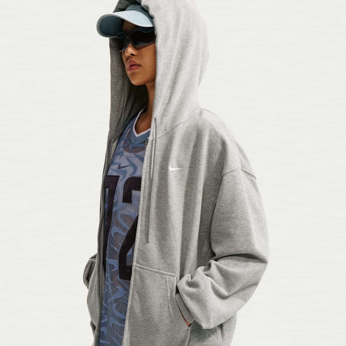 ナイキ NIKE パーカー フリース ジャケット スウェット グレー XXL 
