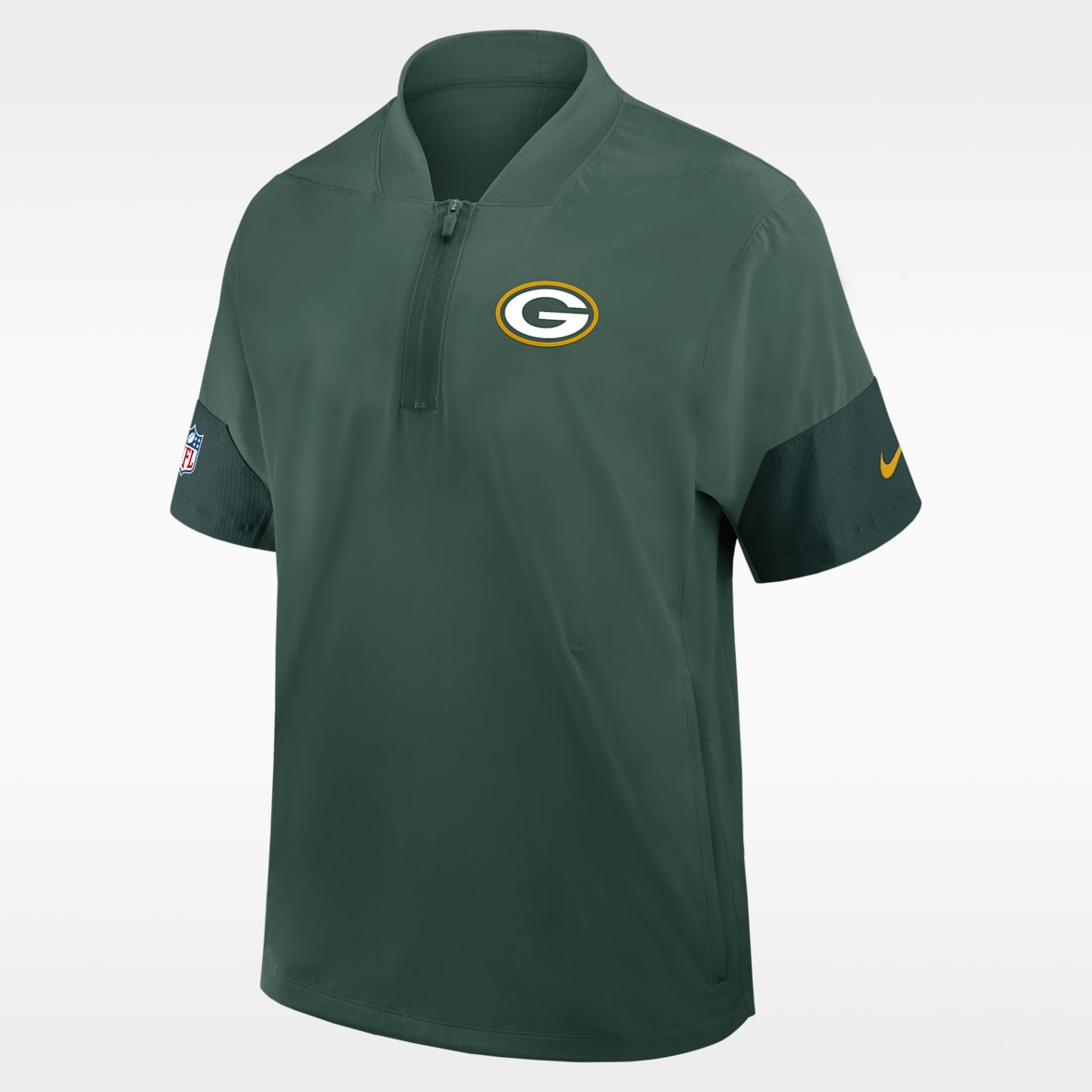 Green Bay Packers Sideline Coach Men's Nike NFL 1/2-Zip Short-Sleeve Jacket