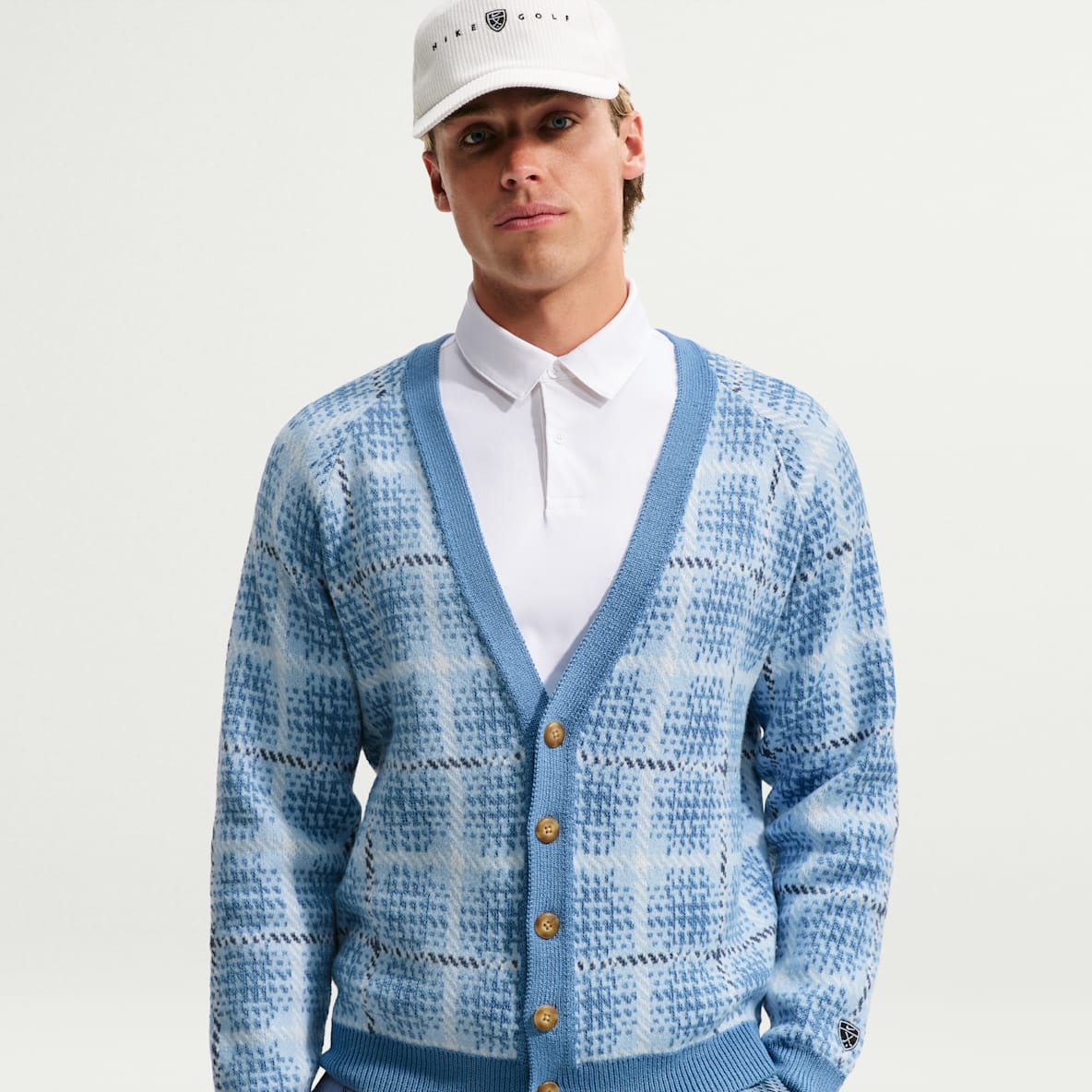 Nike Tartan Men's Loose Golf Cardigan