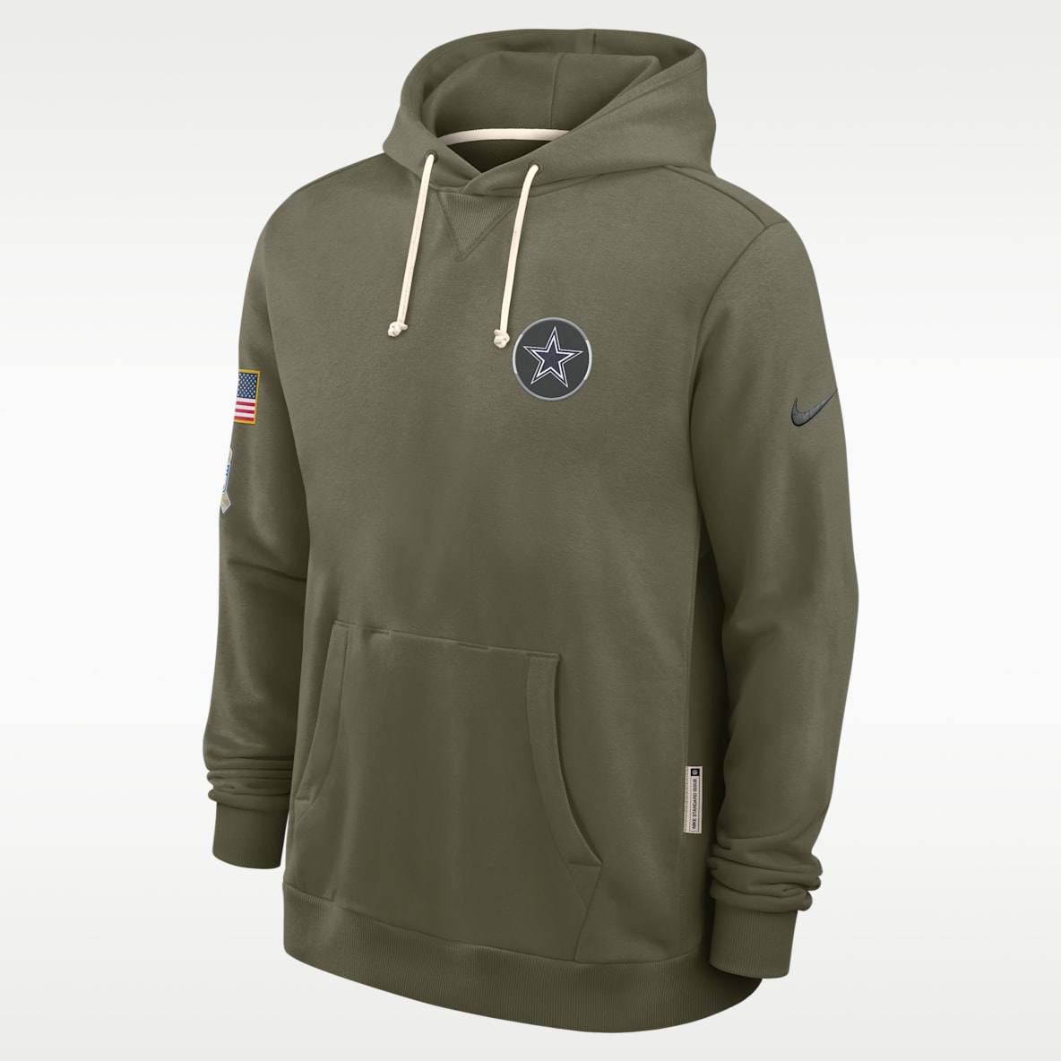 Dallas Cowboys Salute to Service Sideline Dominant Force Sudadera con gorro sin cierre Nike Dri-FIT de la NFL para hombre