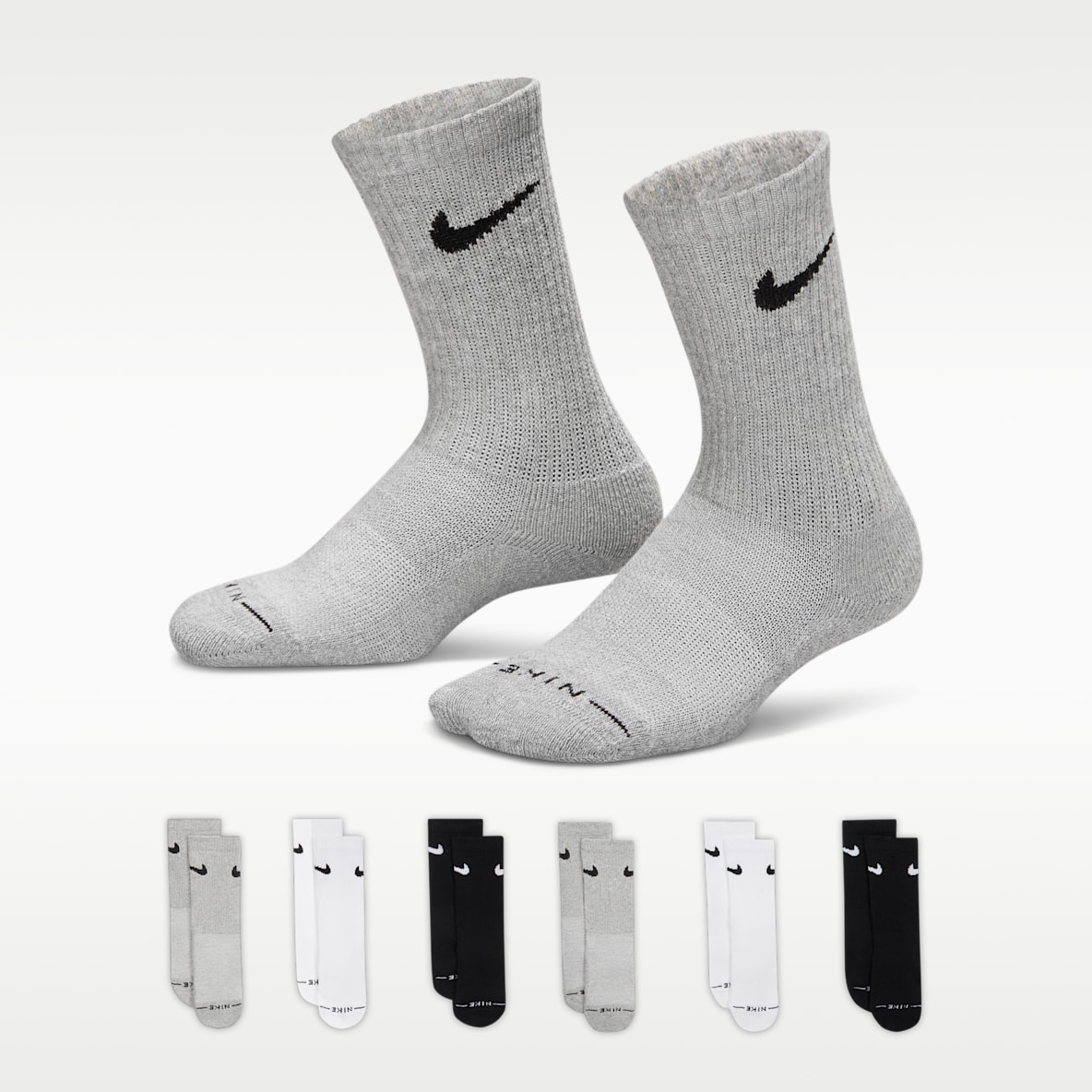 Nike Calcetas Dri-FIT Elevated Everyday para niños (6 pares)