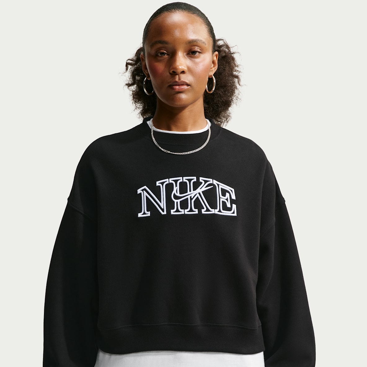 Nike Studio Fleece Medium Weight Women's Oversized Cropped Crew-Neck Sweatshirt