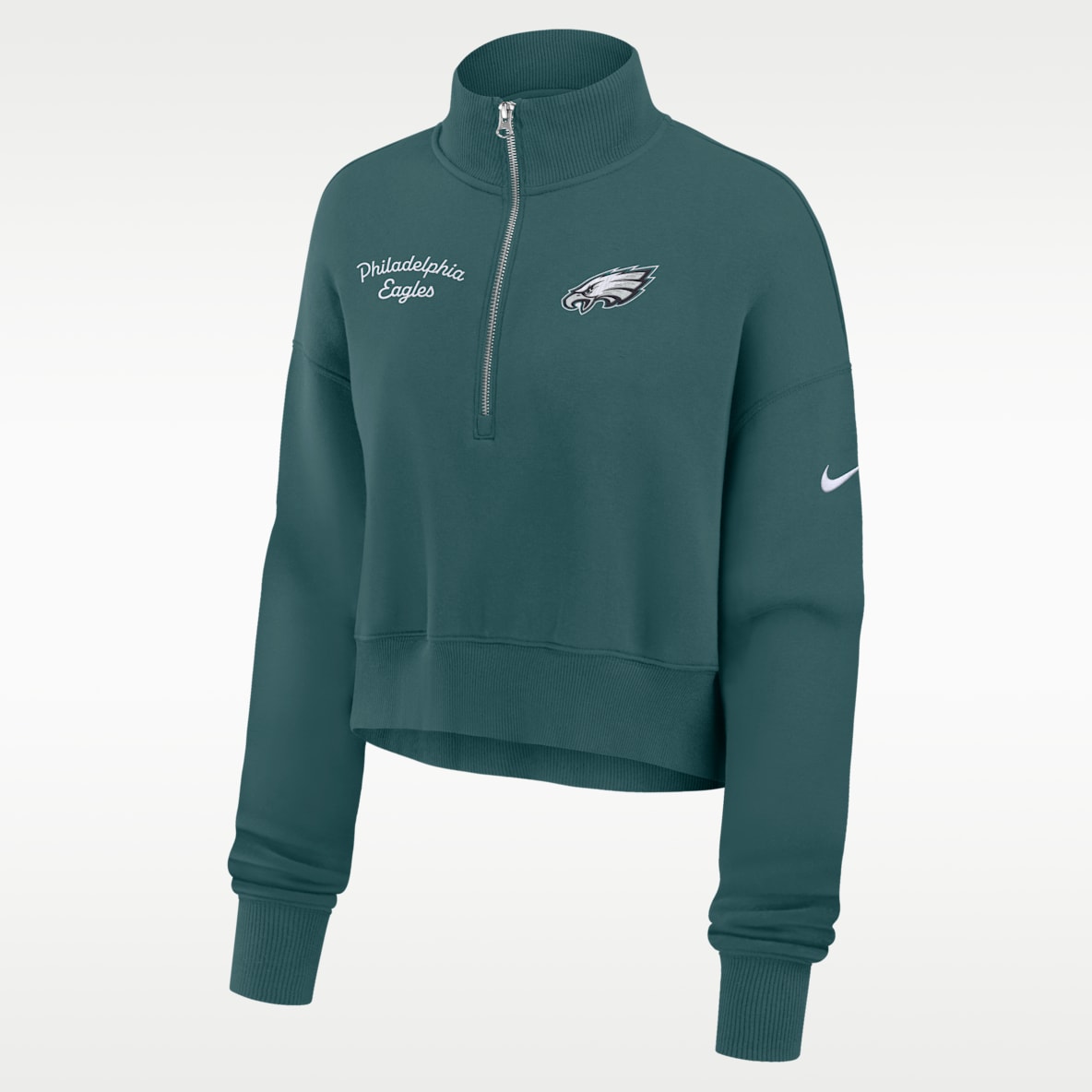 Philadelphia Eagles Phoenix Women's Nike NFL Cropped 1/4-Zip Crew