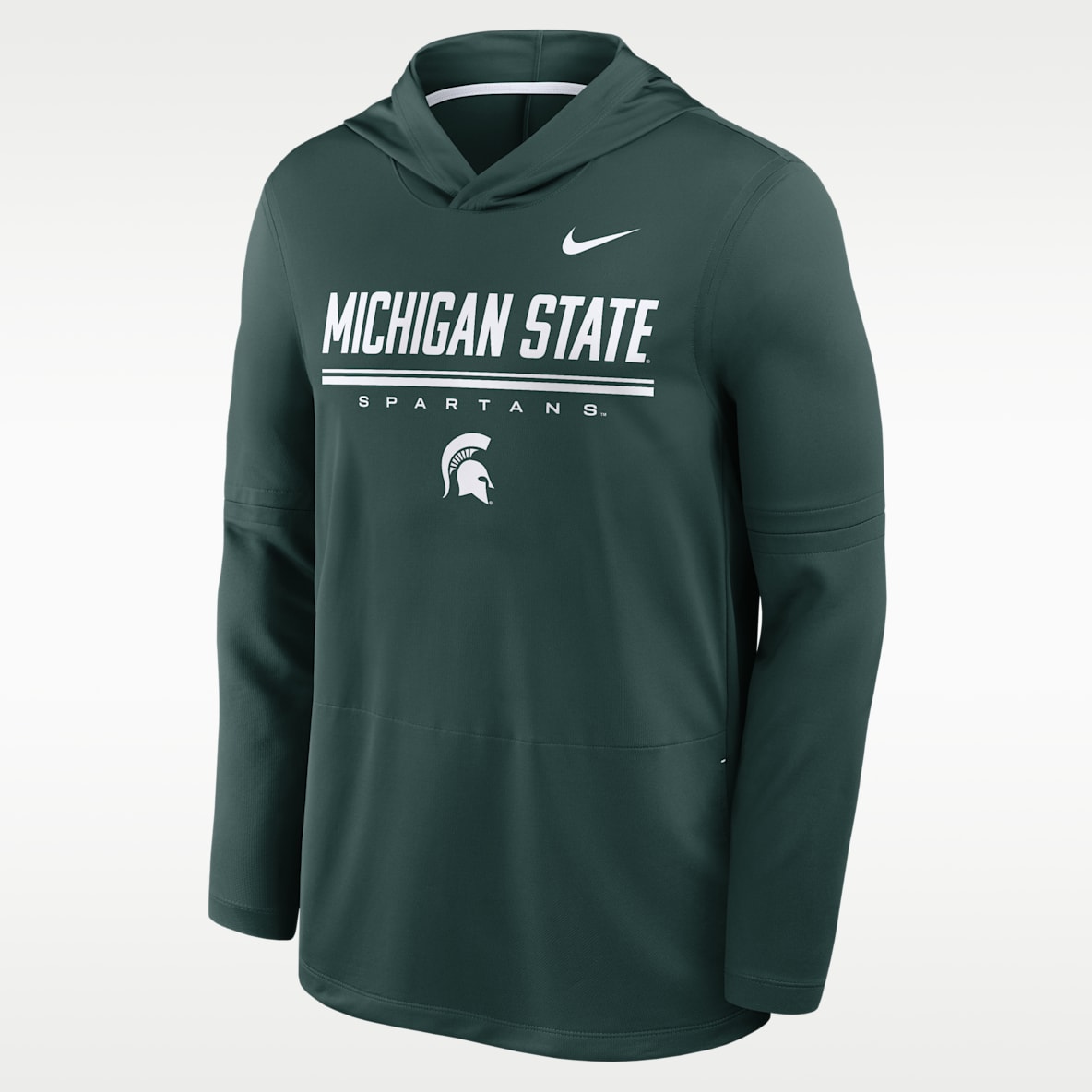 Michigan State Sideline Playera de manga larga universitaria Nike Dri-FIT con gorro para hombre