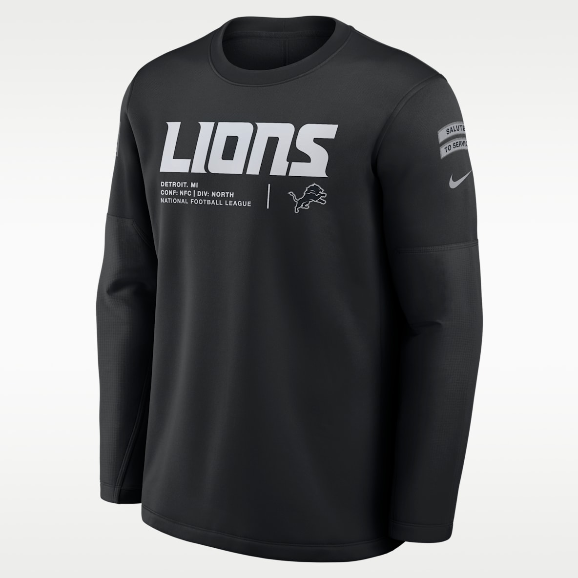 Detroit Lions Salute to Service Sideline Coaches Men's Nike NFL Pullover Crew