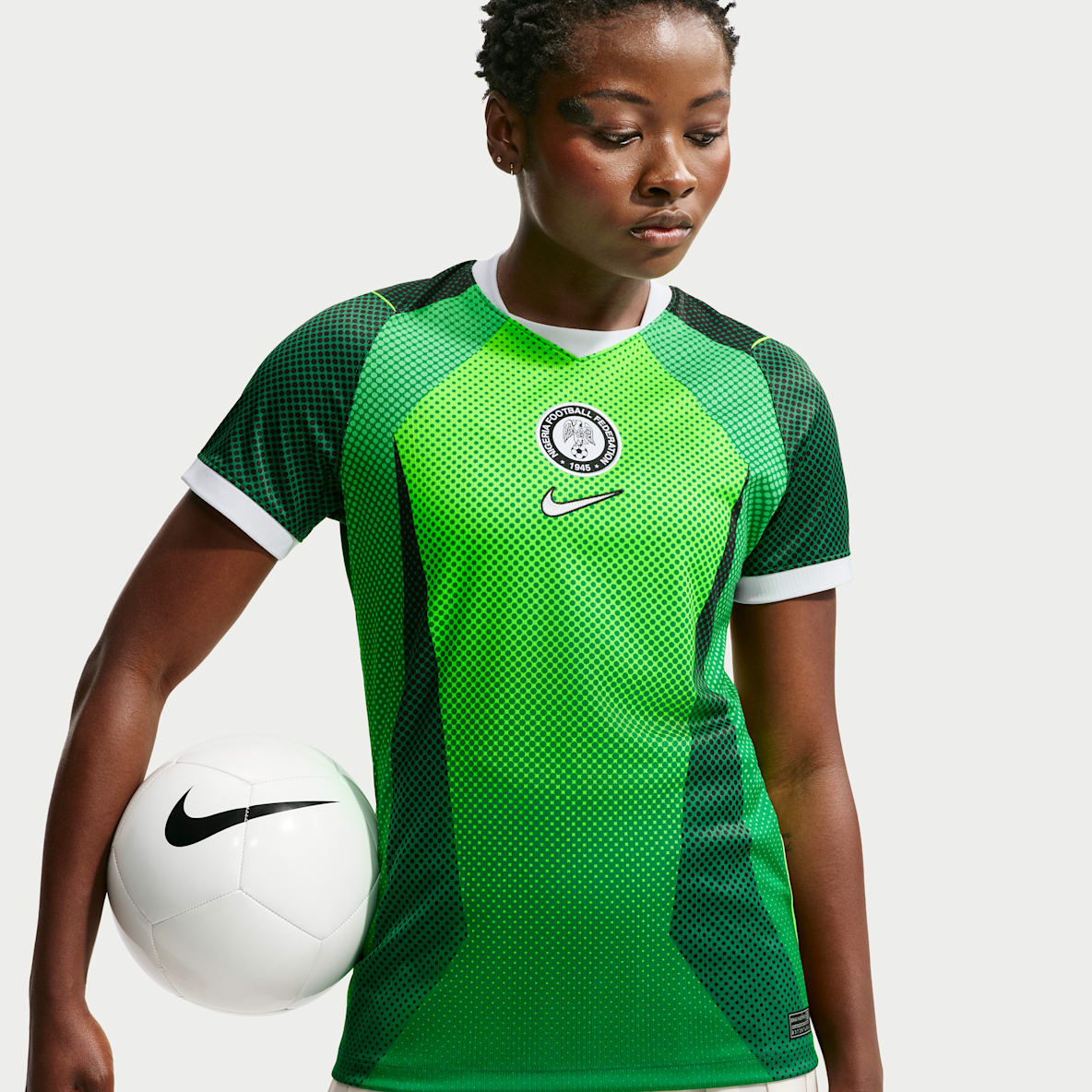 Nigeria 2026 Stadium Home Women's Nike Dri-FIT Football Short-Sleeve Jersey