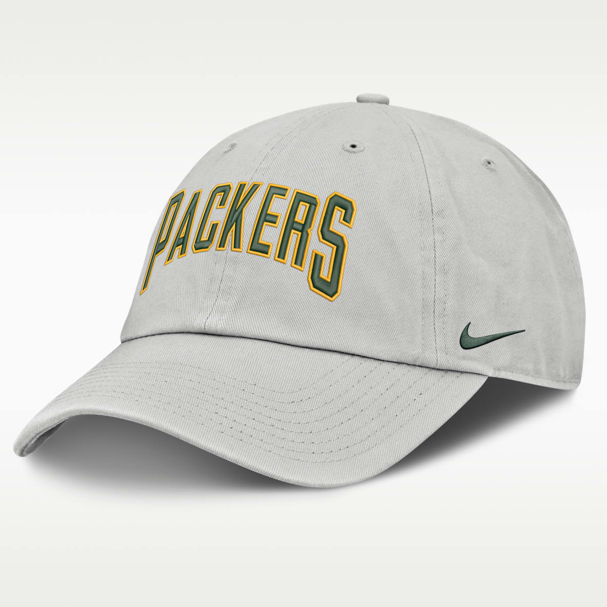 Green Bay Packers, línea Primetime Club Arched Gorro ajustable Nike de la NFL para hombre