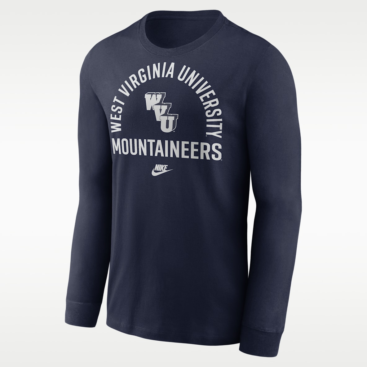 West Virginia Legacy Arched Logo Men's Nike College Long-Sleeve T-Shirt