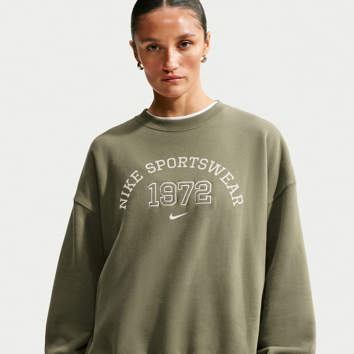 Nike Studio Fleece aus mittelschwerem Material Oversize-Damen-Rundhalsshirt