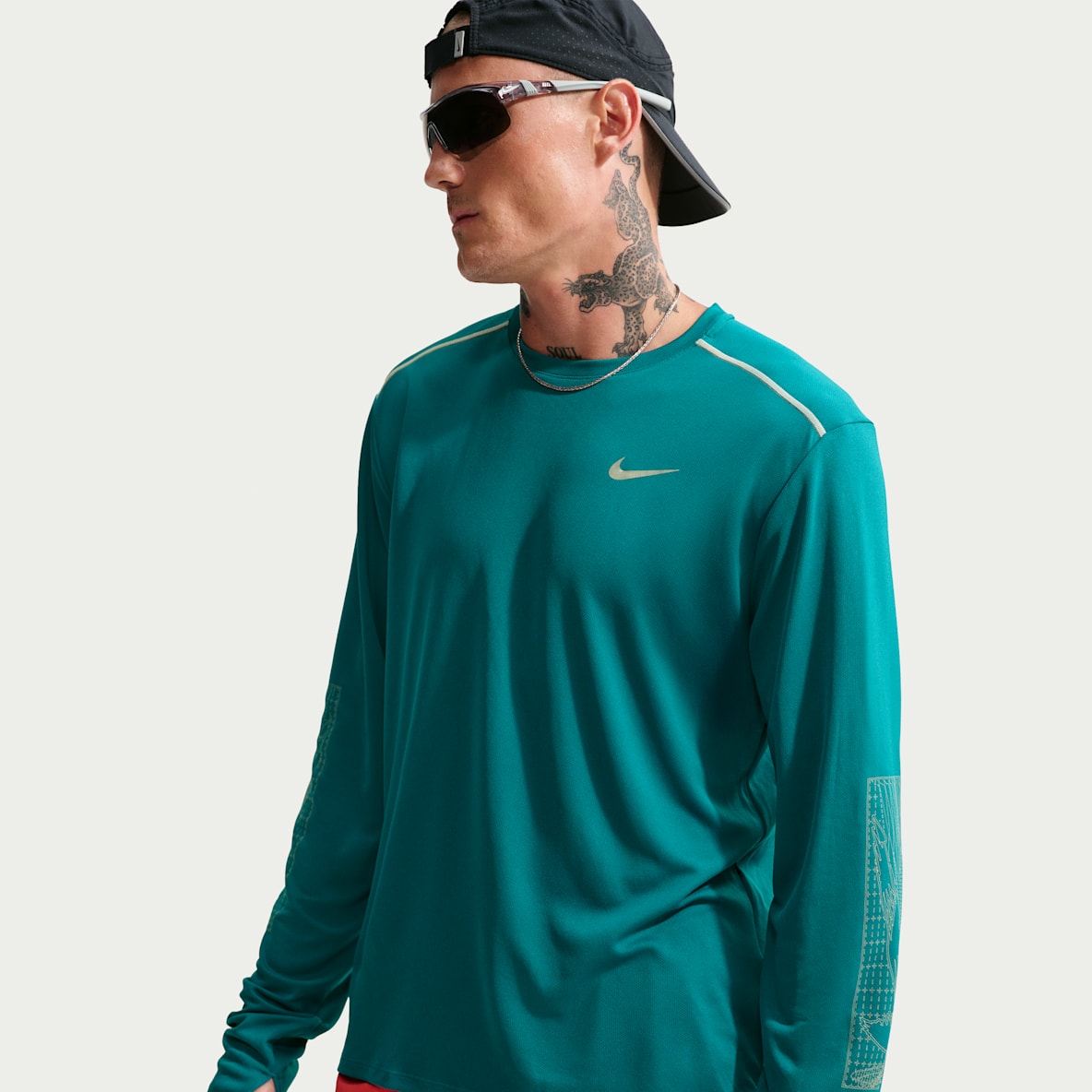 Nike Miler Långärmad vinteranpassad löpartröja Dri-FIT med UV-skydd för män