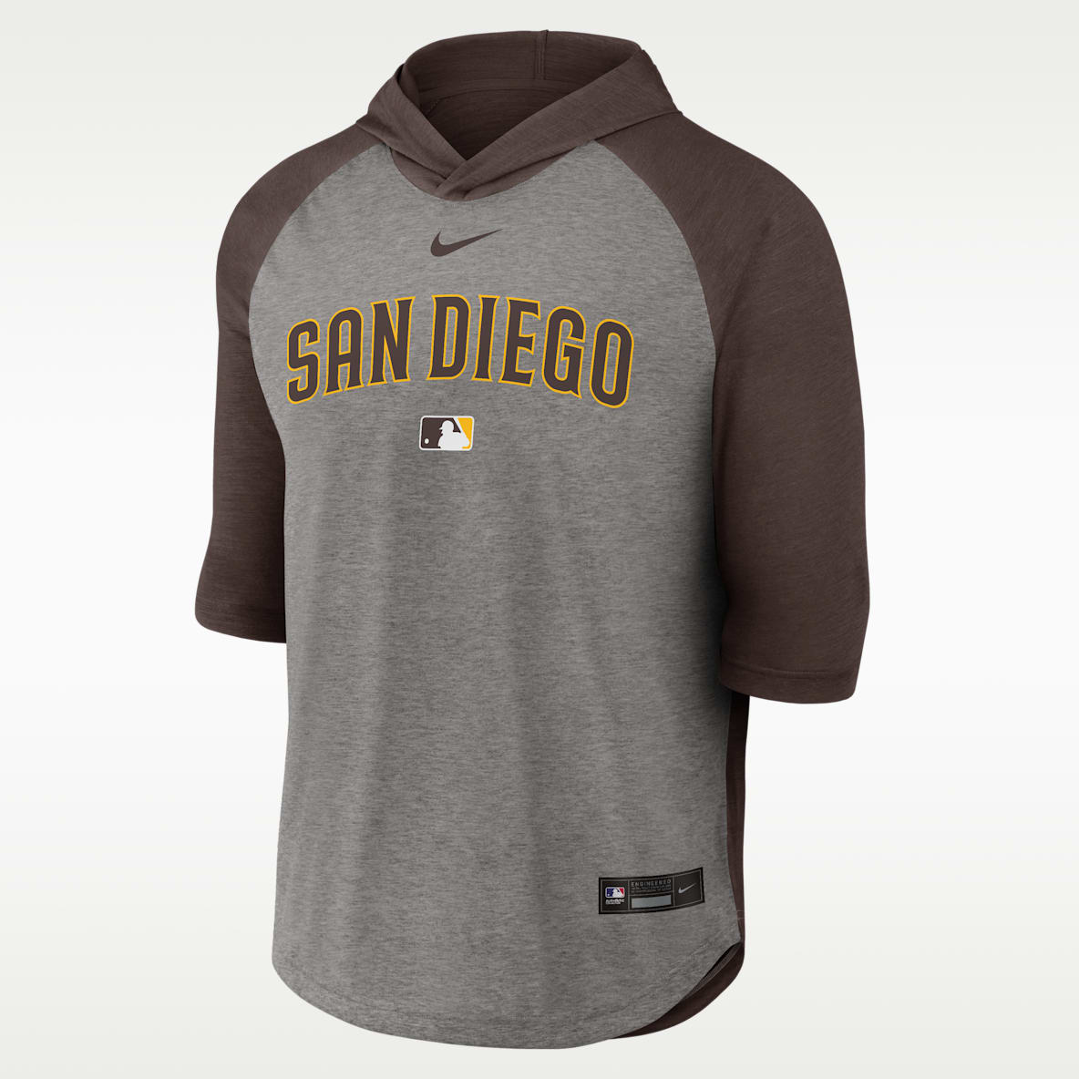 San Diego Padres Authentic Collection Flux Men's Nike Dri-FIT MLB 3/4-Sleeve Hooded T-Shirt