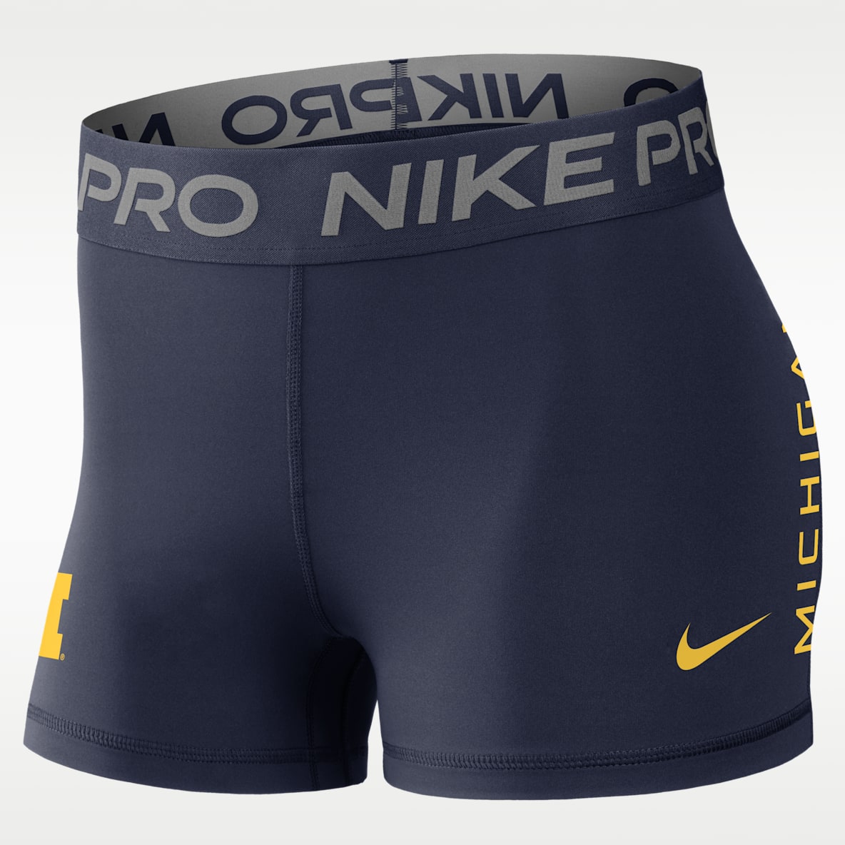 Michigan Pro Women's Nike Dri-FIT College Mid-Rise Shorts