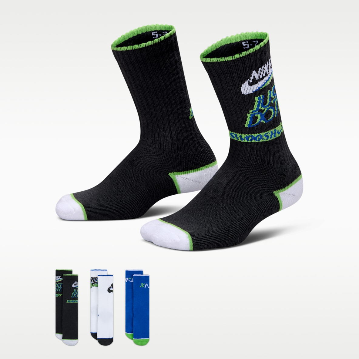 Nike ジュニア ビクトリー ラップ クルー ソックス (3足)