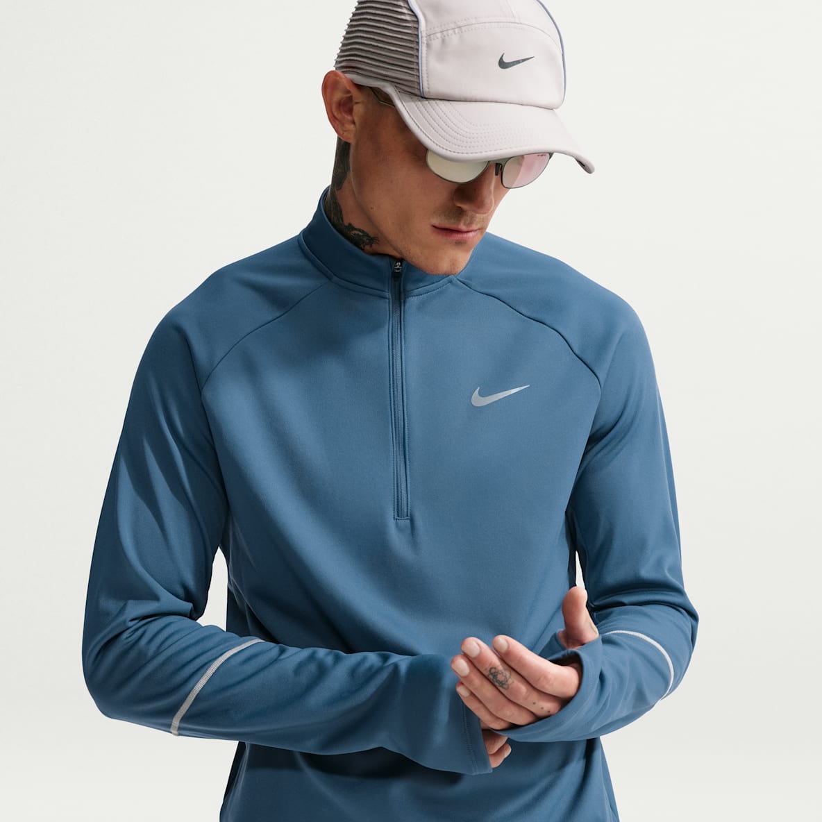 Nike Miler  Camisola de running com fecho até meio a postos para o inverno Therma-FIT para homem