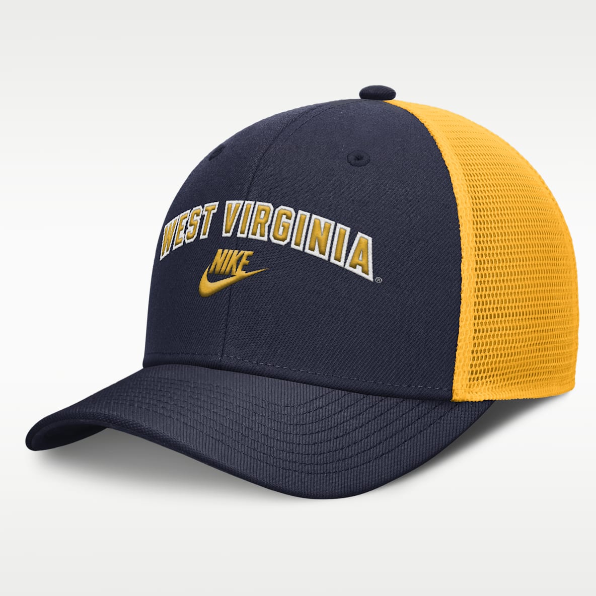 West Virginia Legacy Arch Rise Men's Nike Dri-FIT College Trucker Adjustable Hat