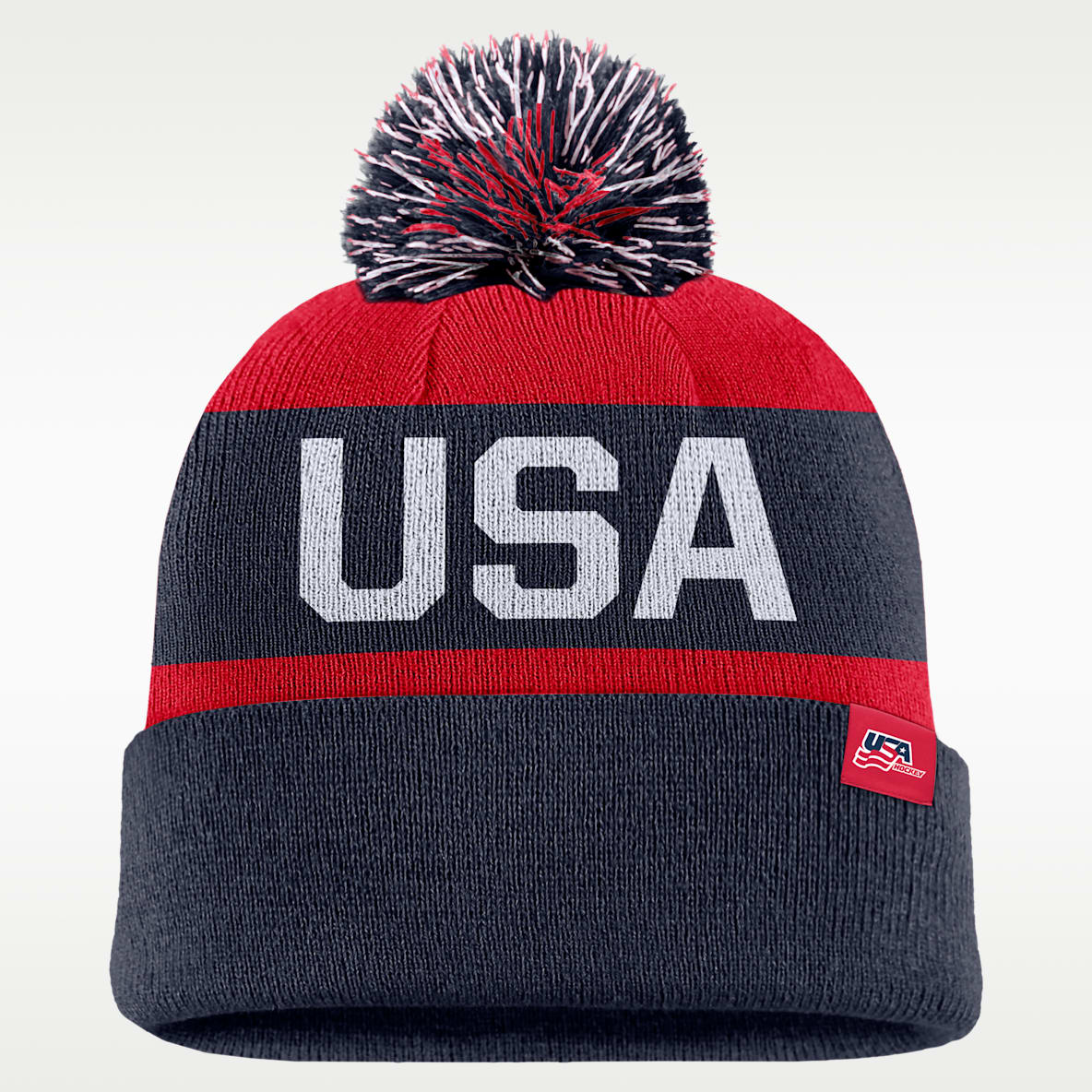 Nike USA Olympic Team 2026 Peak Striped Pom Beanie