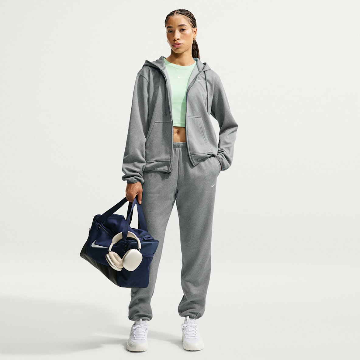 Nike Studio Fleece Sport Women's Therma-FIT Mid-Rise Trousers