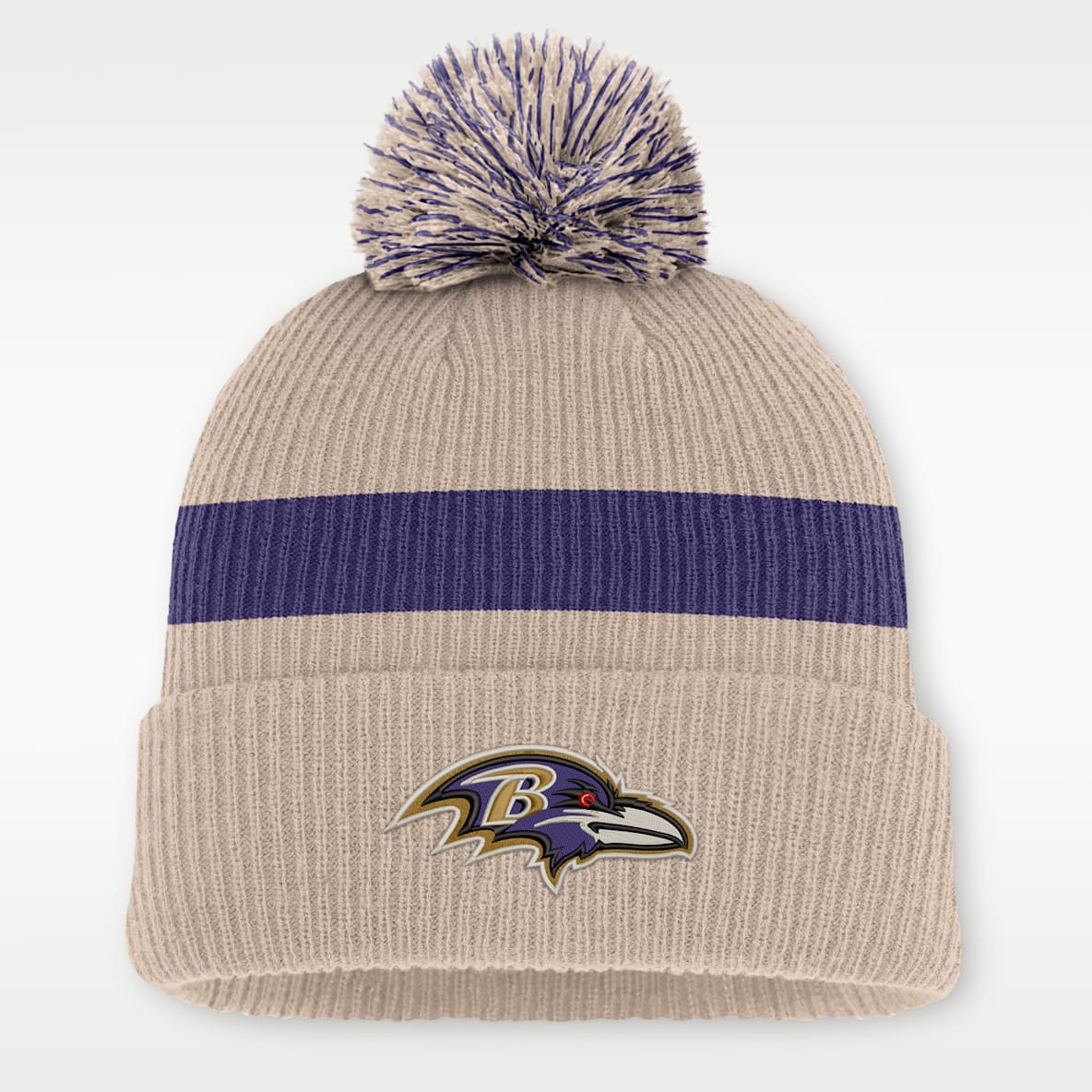 Baltimore Ravens Rewind Peak Men's Nike NFL Cuffed Pom Beanie