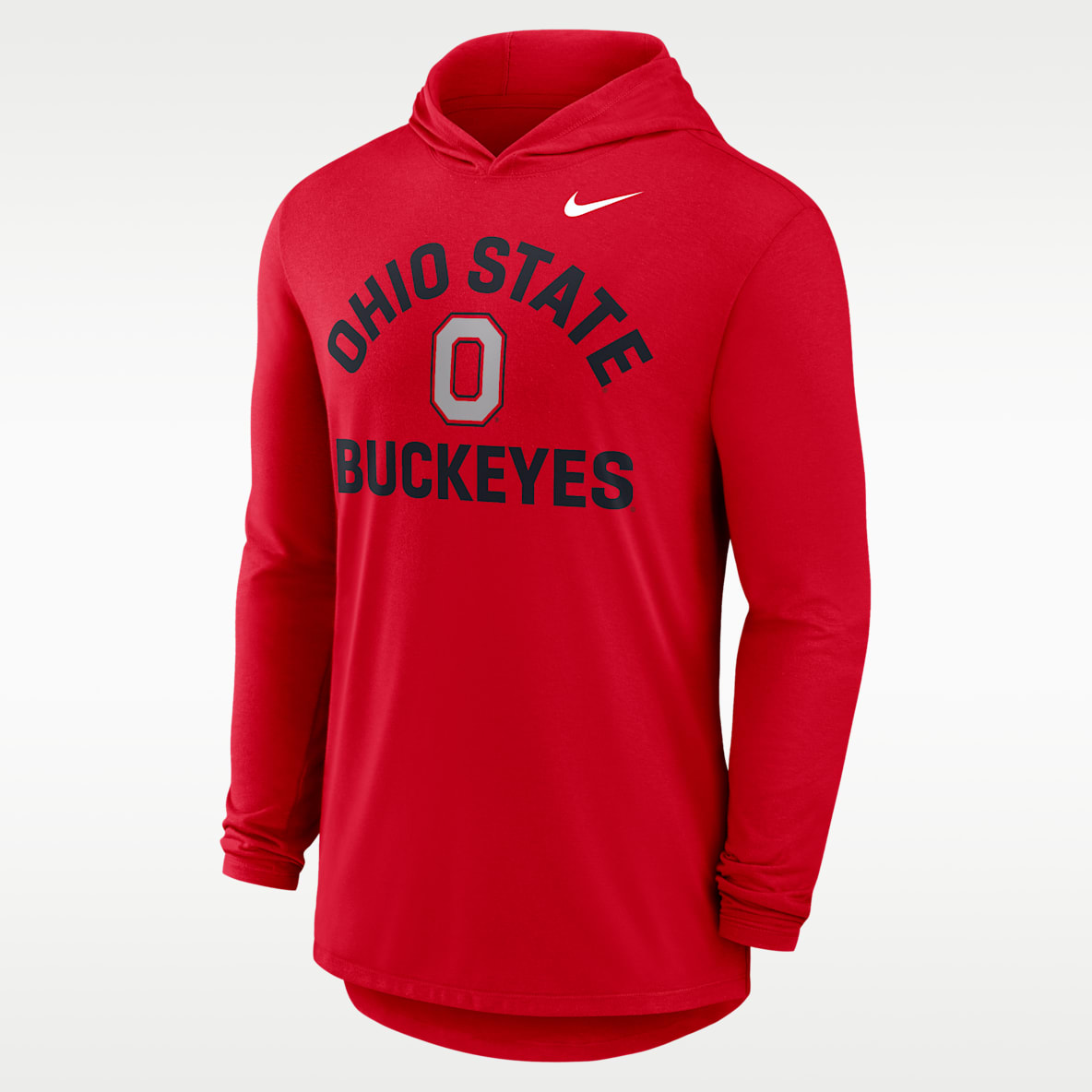 Ohio State Primetime Arch Men's Nike Dri-FIT College Long-Sleeve Hooded T-Shirt
