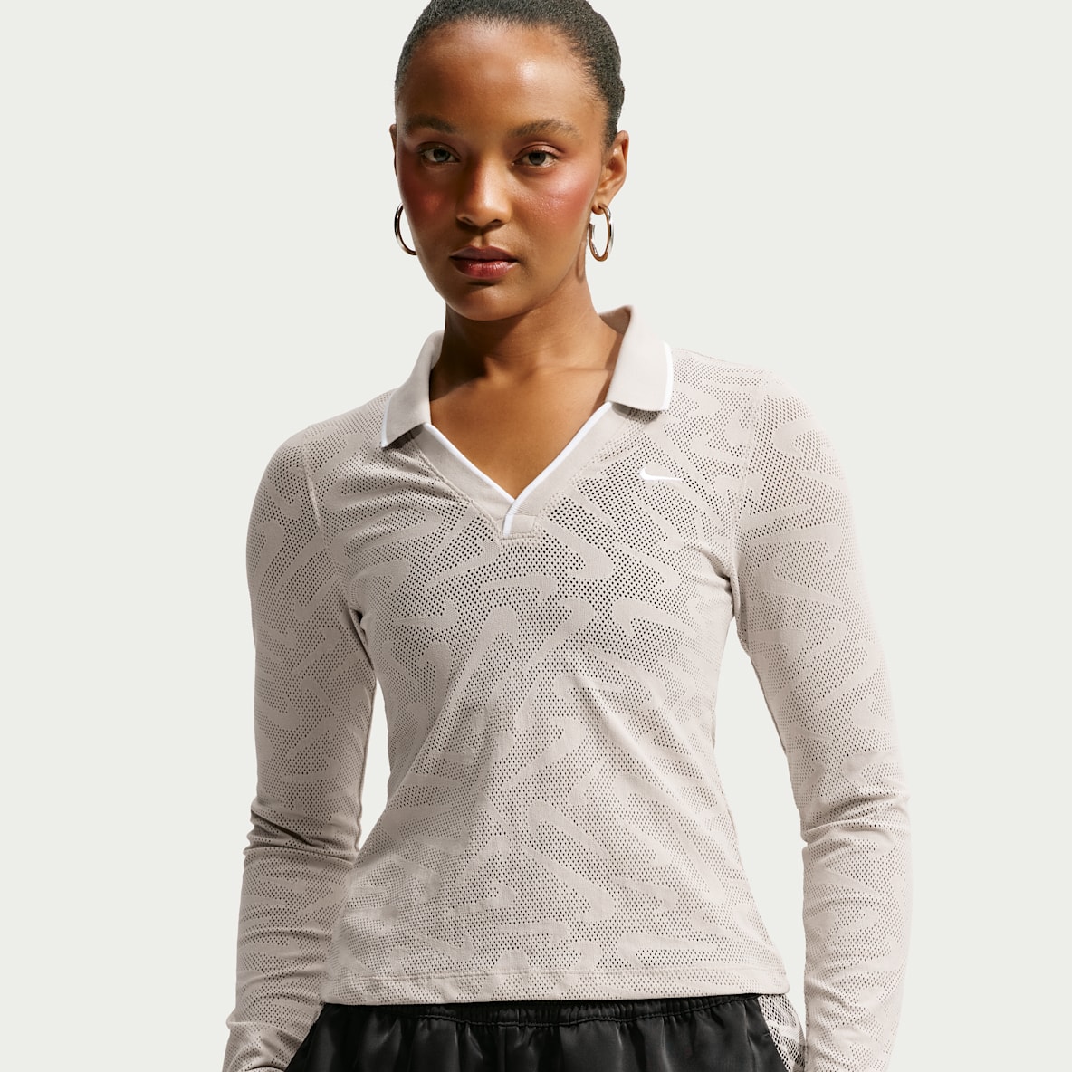 Nike Sportswear Chill Knit Women's Tight Mod-Cropped Long-Sleeve Lace Top