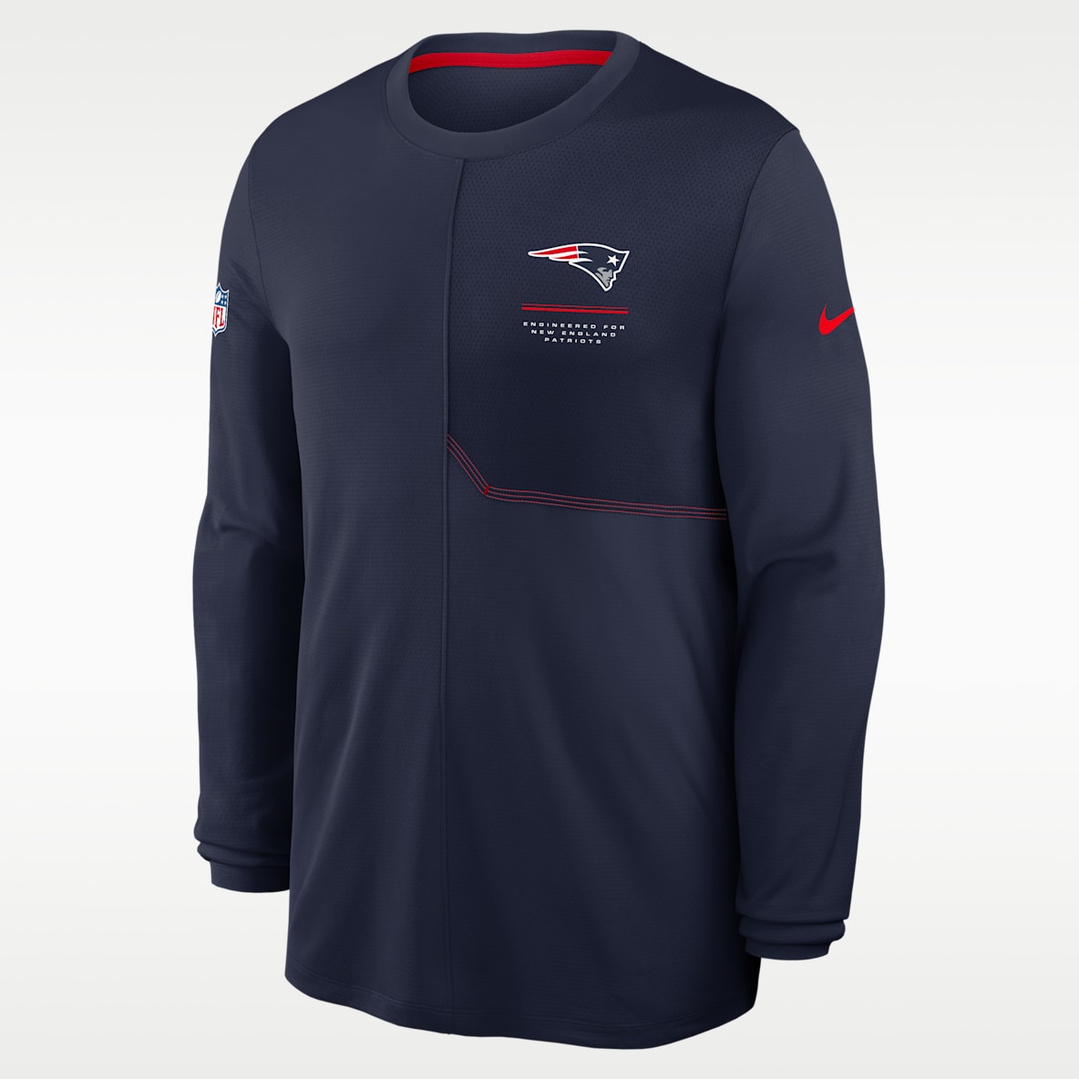 New England Patriots Sideline Coach Men's Nike Dri-FIT NFL Long-Sleeve Top