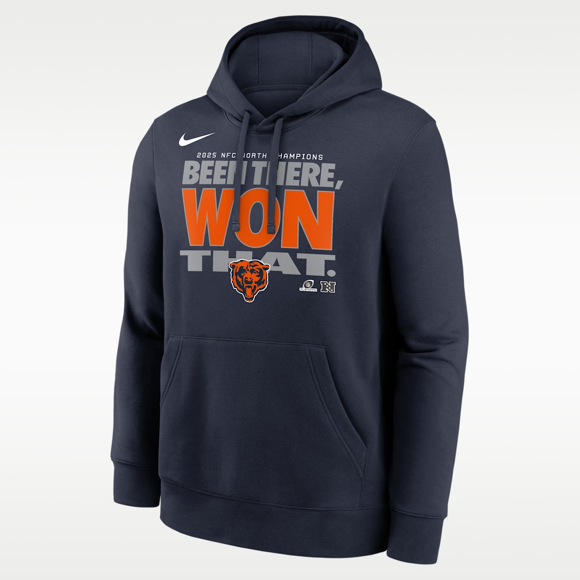 Chicago Bears 2025 NFC North Champions Trophy Men's Nike NFL Pullover Hoodie