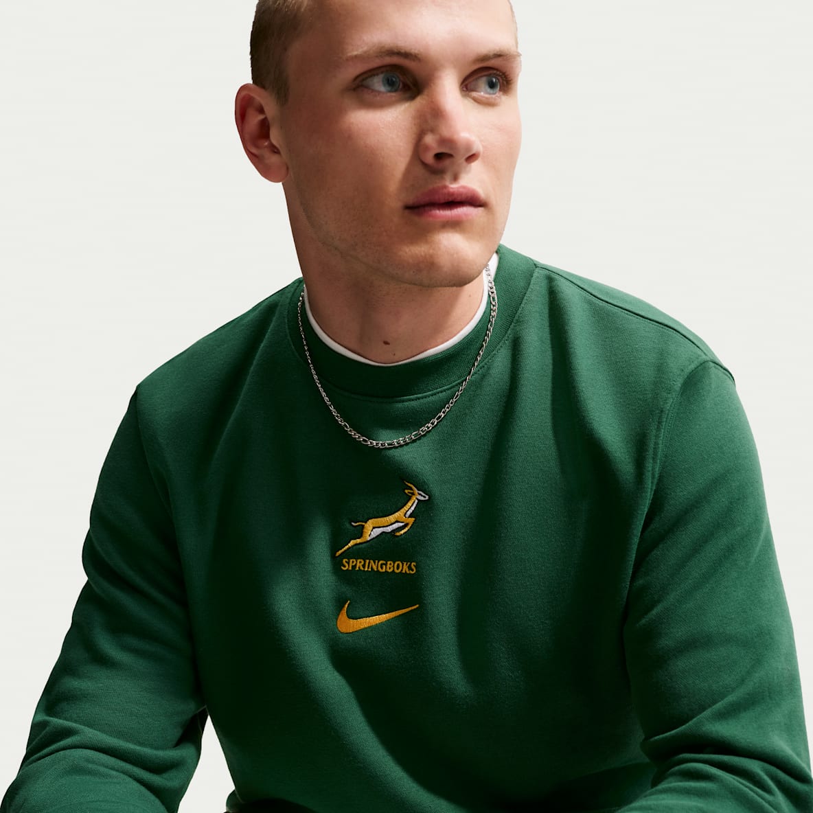 Springboks Crewtrøje i french terry til mænd