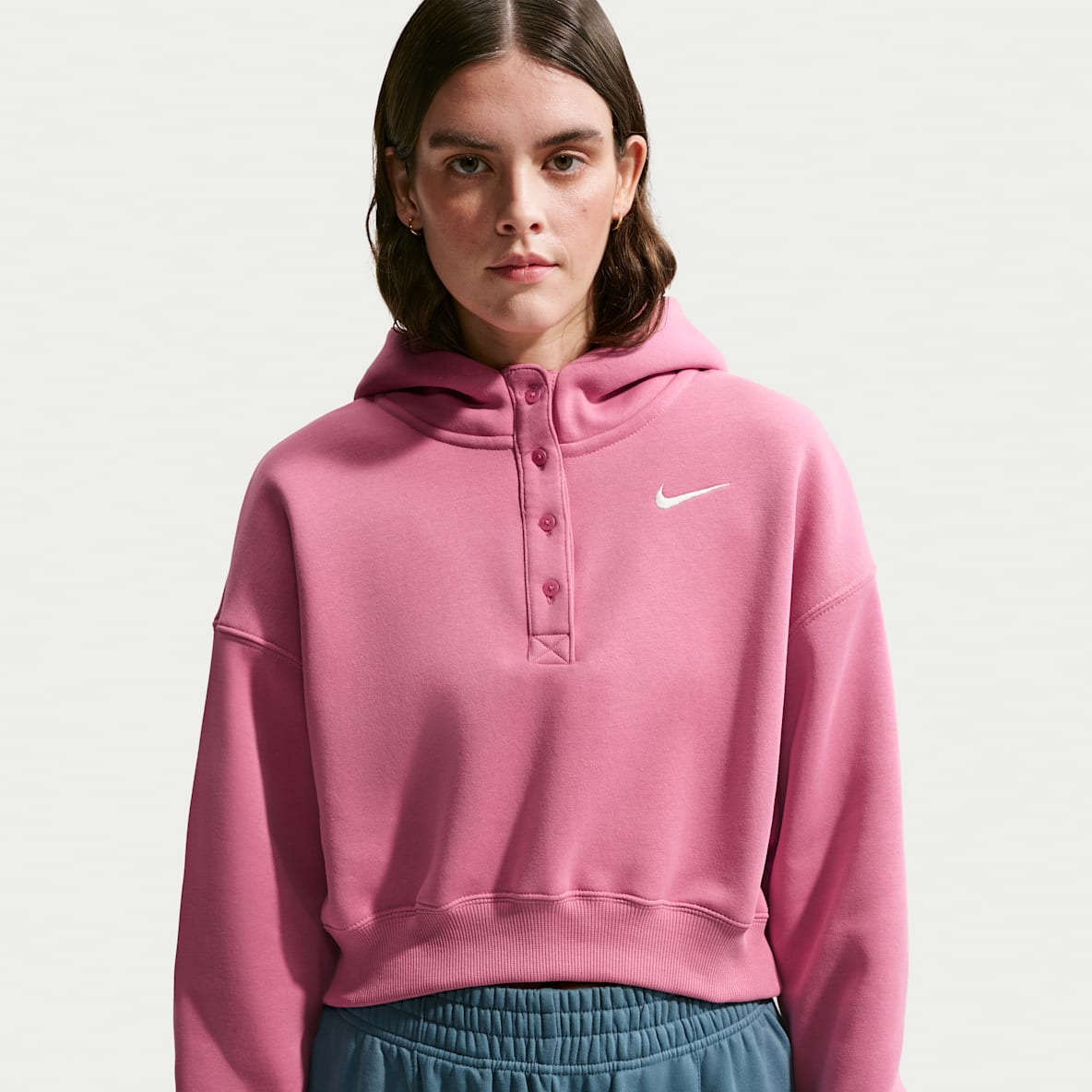 Nike Sportswear Phoenix Fleece Women's Oversized Cropped Henley Hoodie