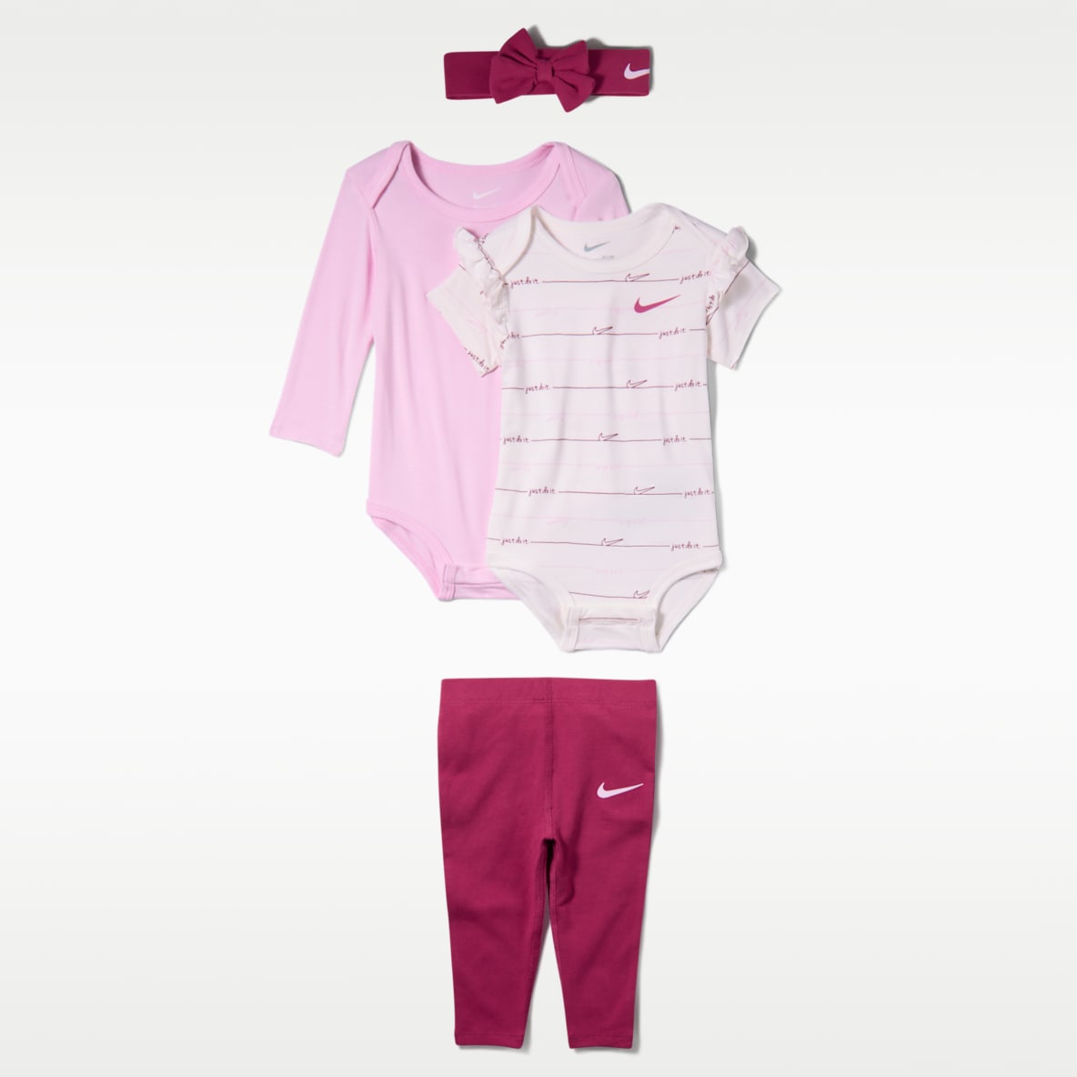 Nike Ready, Set, Grow! Baby (0-6M) 3-Piece Set with Headband