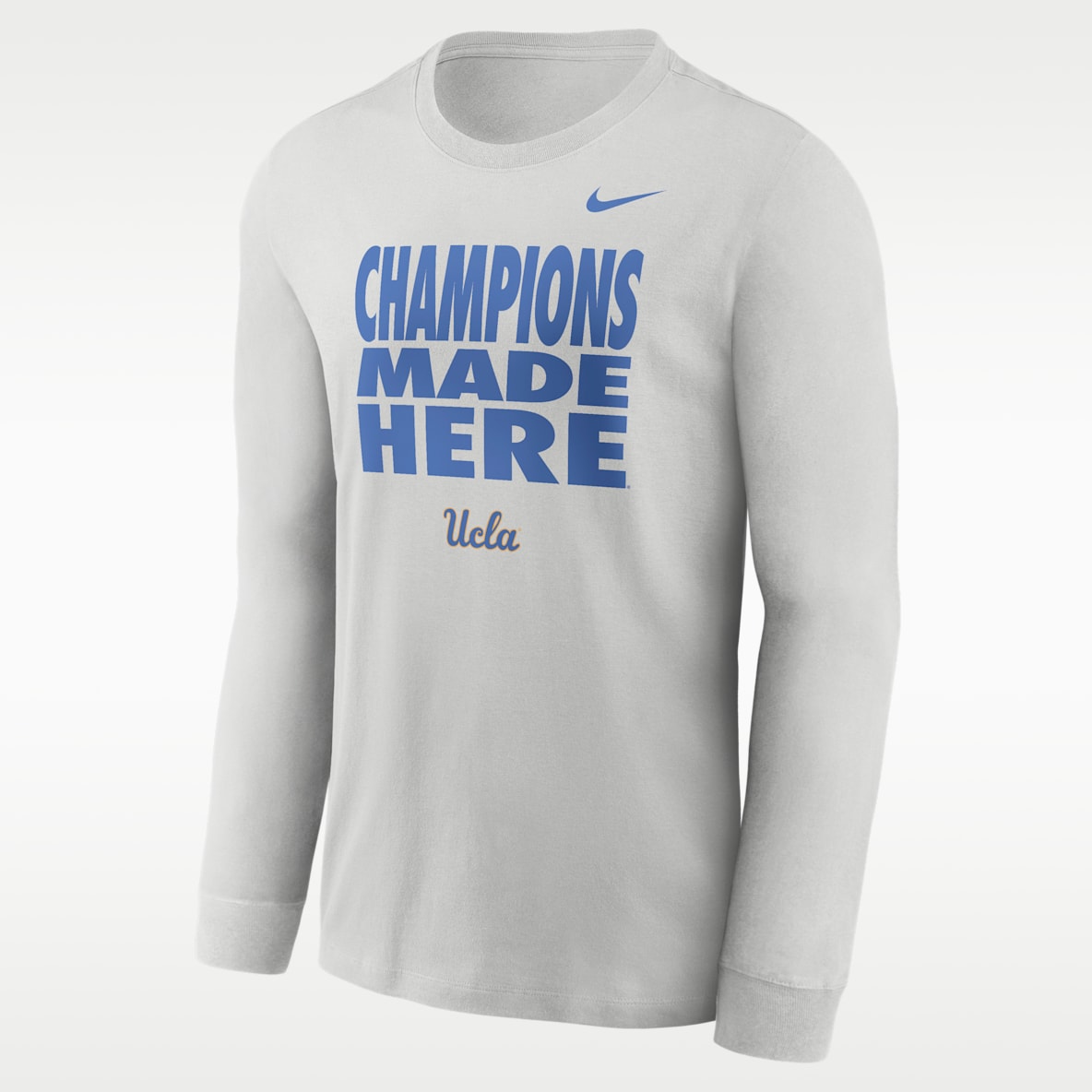 UCLA Sideline Slogan Playera de manga larga universitaria Nike Dri-FIT para hombre