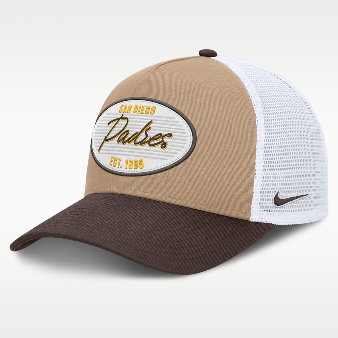 San Diego Padres Rise Men's Nike MLB A-Frame Trucker Adjustable Hat