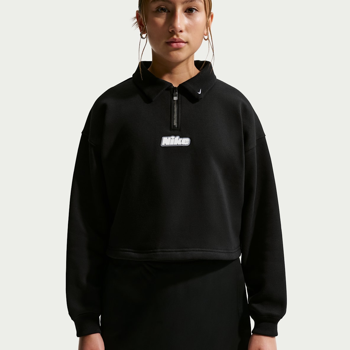 Nike Sportswear Studio Fleece Older Kids' (Girls') Quarter-Zip Top